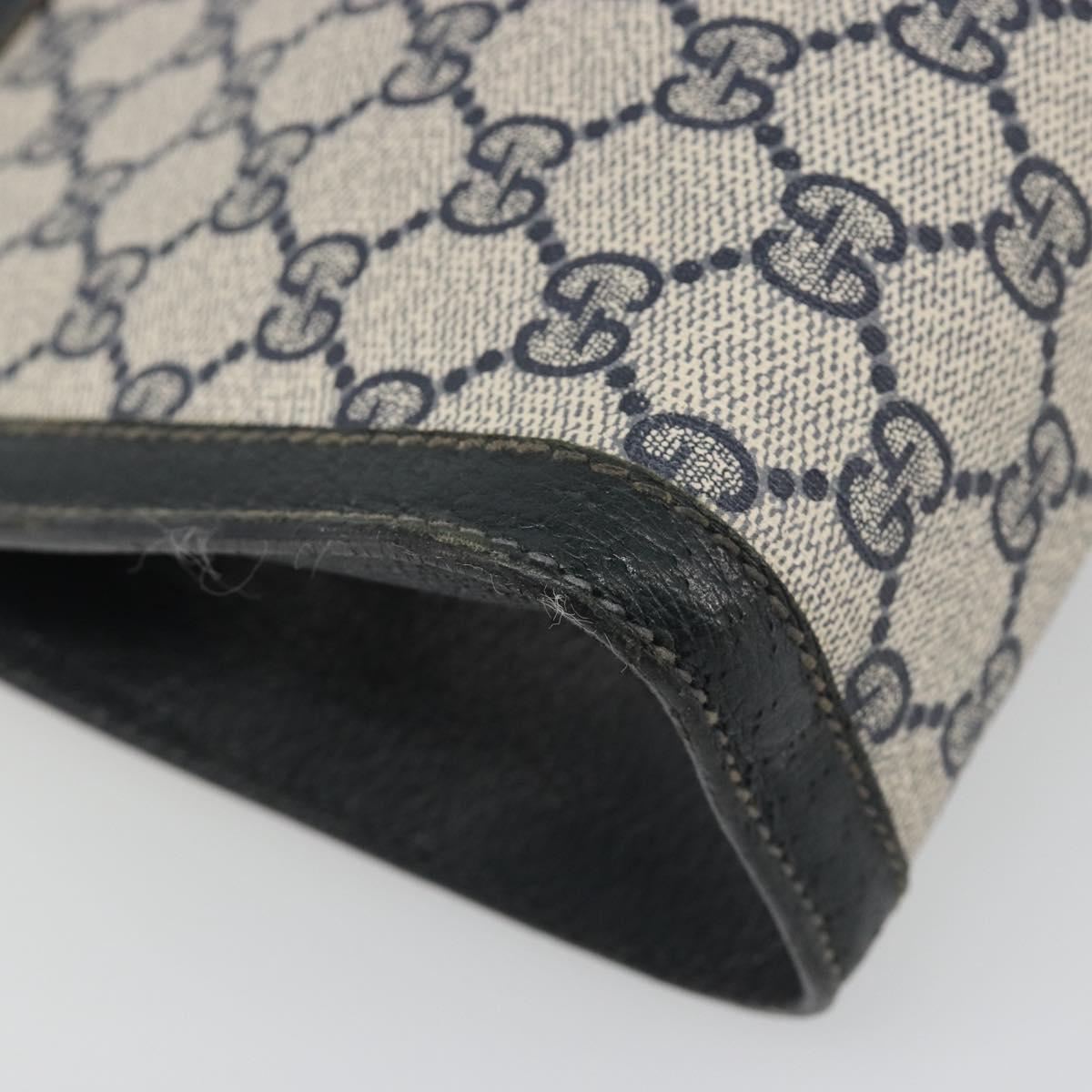 GUCCI GG Supreme Sherry Line Clutch Bag Navy 84 014 2125 28 Auth 186456