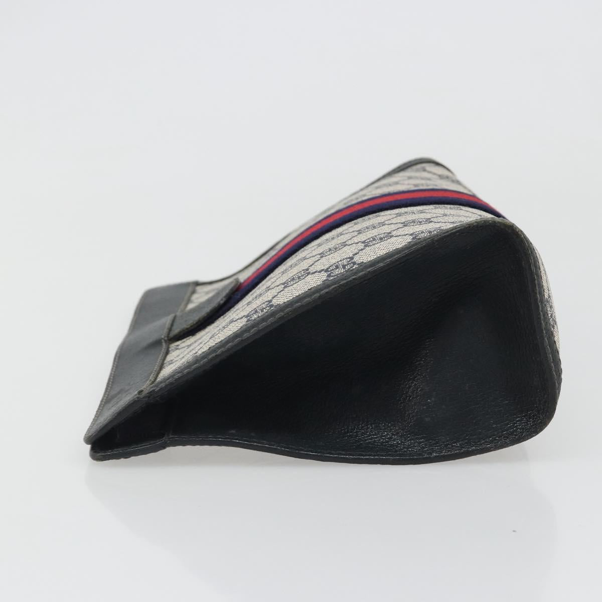 GUCCI GG Supreme Sherry Line Clutch Bag Navy 84 014 2125 28 Auth 186456