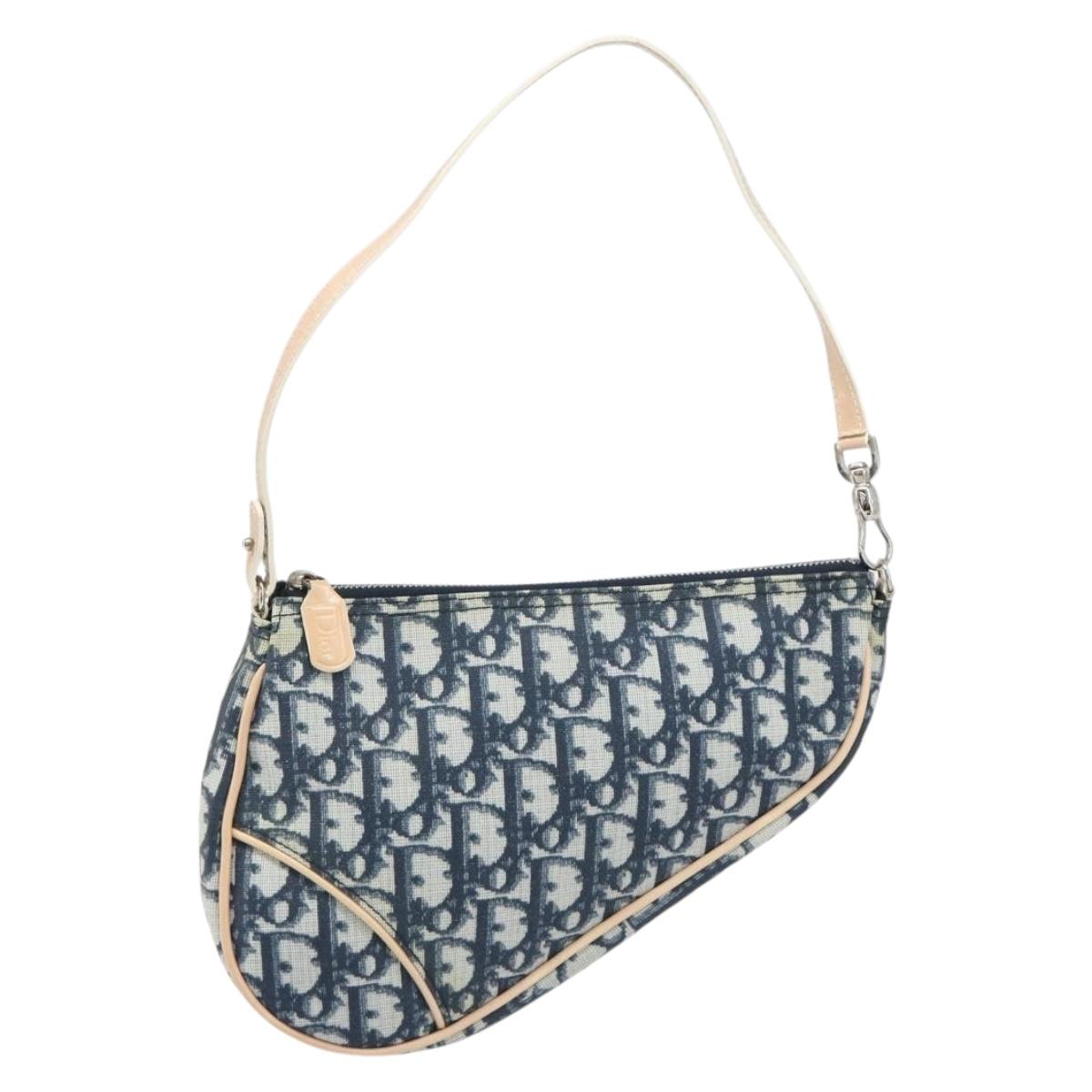 Christian Dior Trotter Canvas Saddle Accessory Pouch PVC Navy Auth 186458V