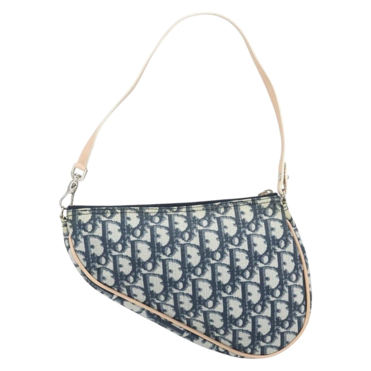 Christian Dior Trotter Canvas Saddle Accessory Pouch PVC Navy Auth 186458V