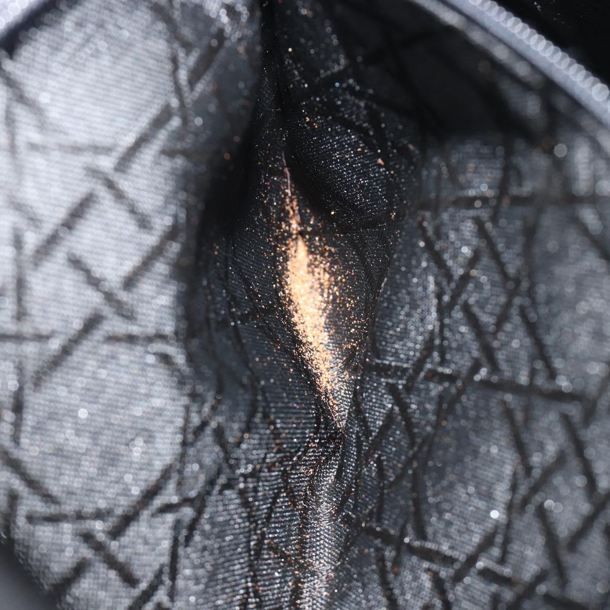 Christian Dior Maris Pearl Shoulder Bag Nylon Black Silver Auth 186460