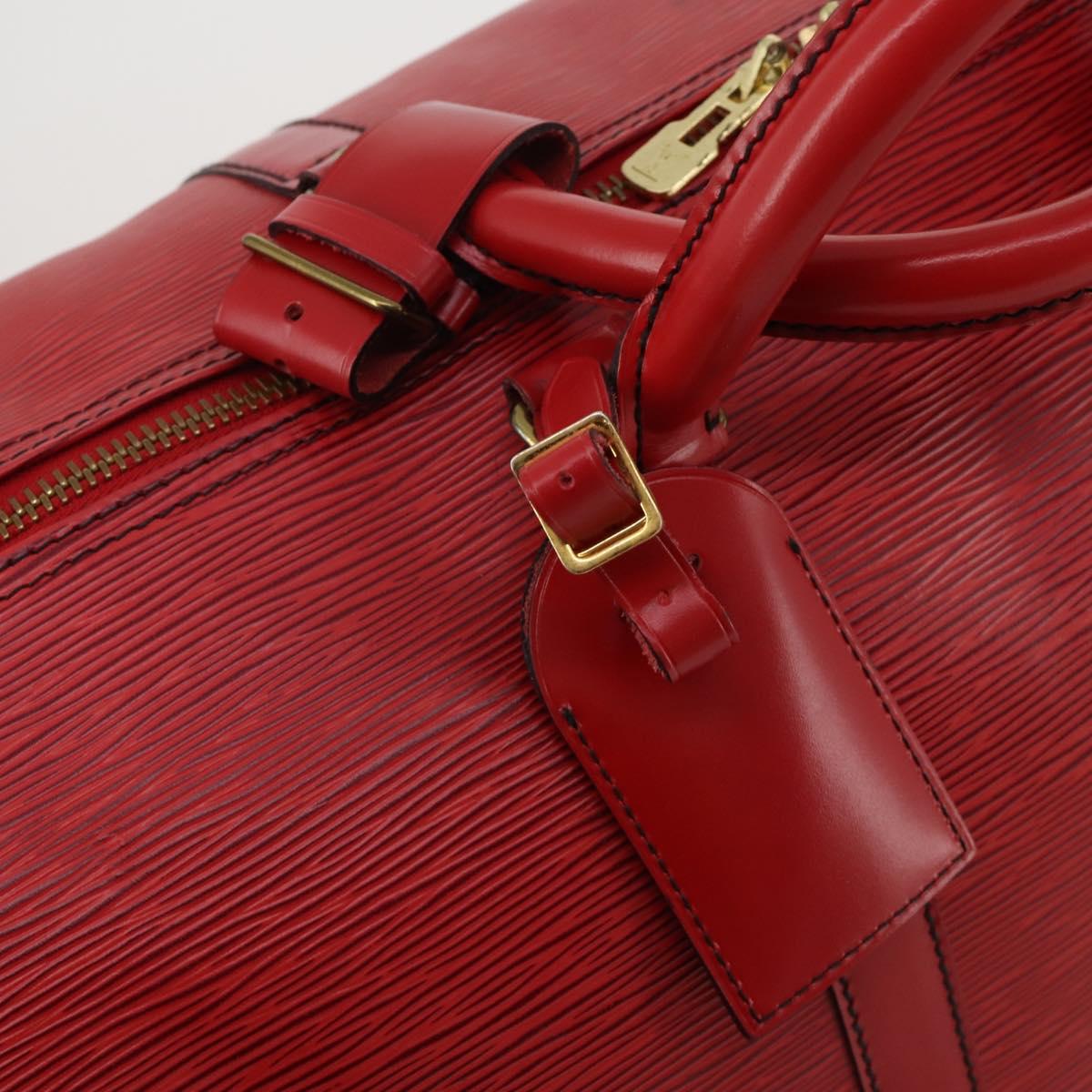 LOUIS VUITTON Epi Keepall 55 Boston Bag Red M42957 LV Auth 186468A