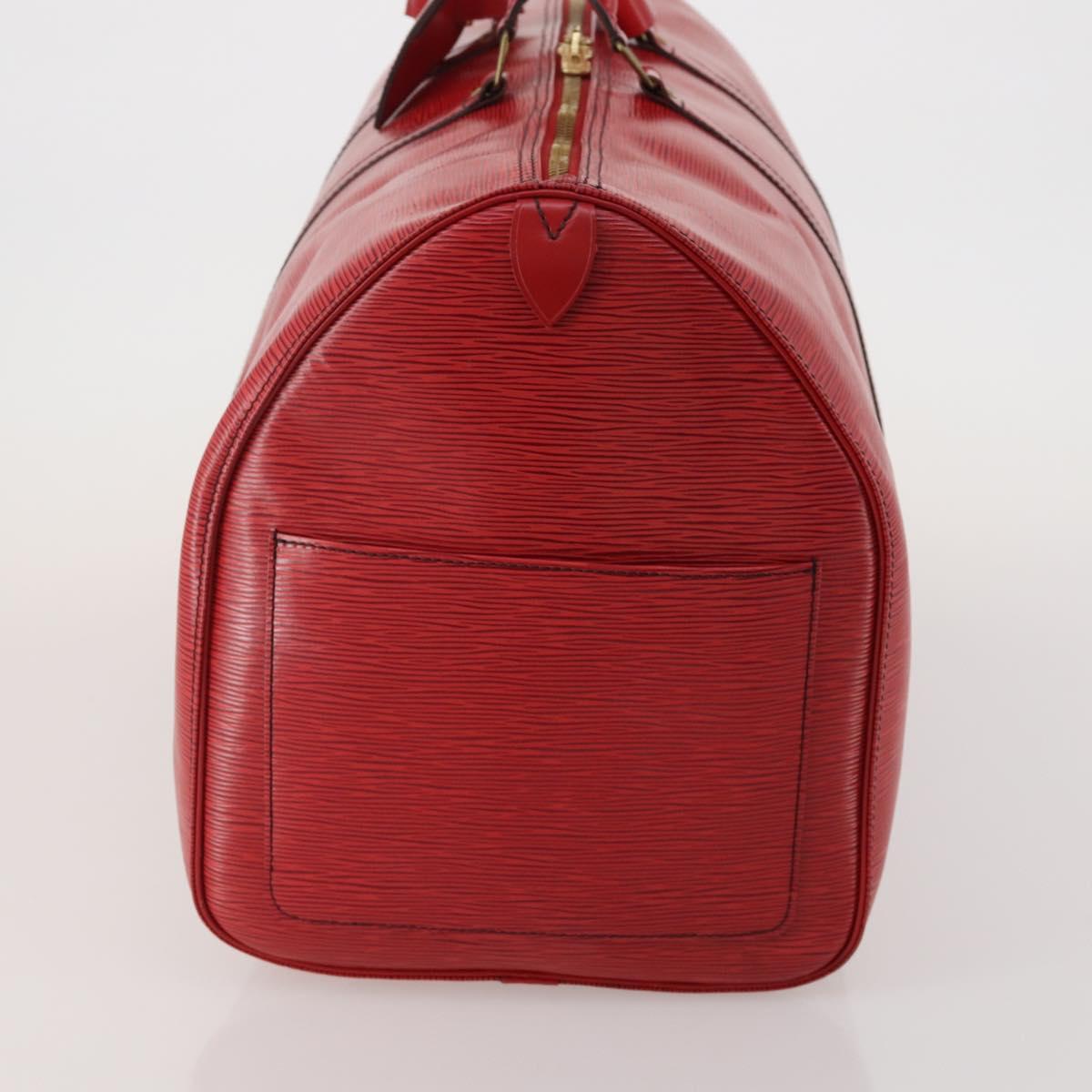 LOUIS VUITTON Epi Keepall 55 Boston Bag Red M42957 LV Auth 186468A