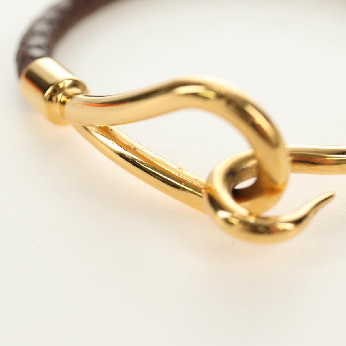HERMES Jumbo Bracelet Leather Brown Auth 186481V