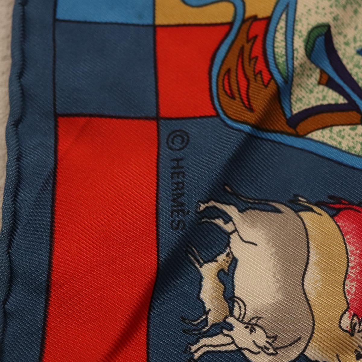 HERMES Carre 90 Scarf ""fantaisies indiennes"" Silk Red Auth 186543