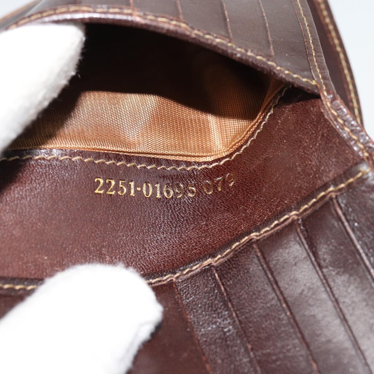 FENDI Zucca Canvas Bifold Wallet Black Brown Auth 186546