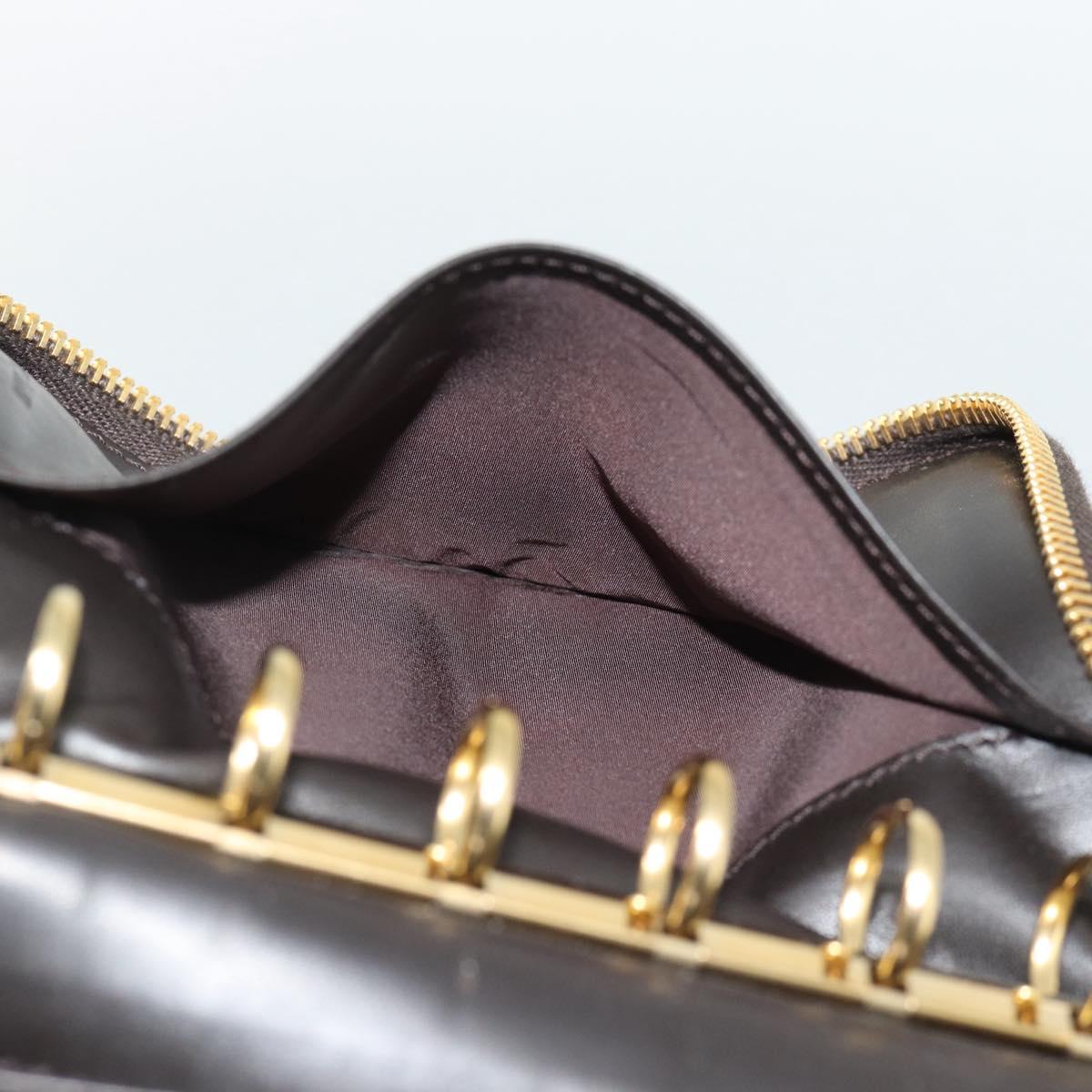Miu Miu Day Planner Cover Leather Croco Embossed Brown Gold Auth 186547A