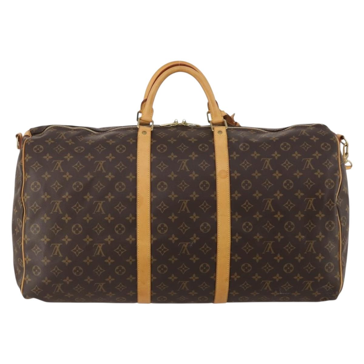 LOUIS VUITTON Monogram Keepall Bandouliere 60 Boston Bag M41412 LV Auth 186556A
