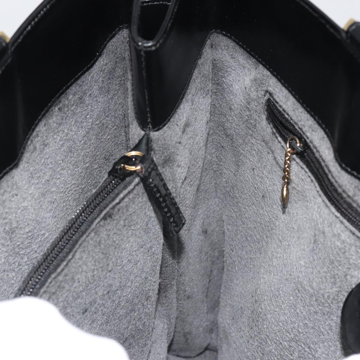 GUCCI Tote Bag Leather Black Gold 002 2046 0332 Auth 186559