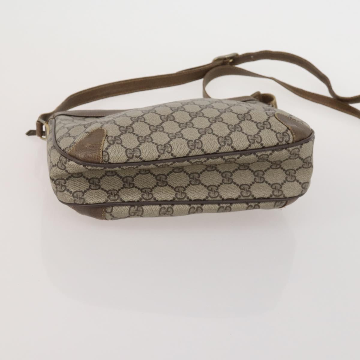 GUCCI GG Canvas GG Supreme Web Sherry Line Bag PVC 3 Set Beige Black Auth 186560