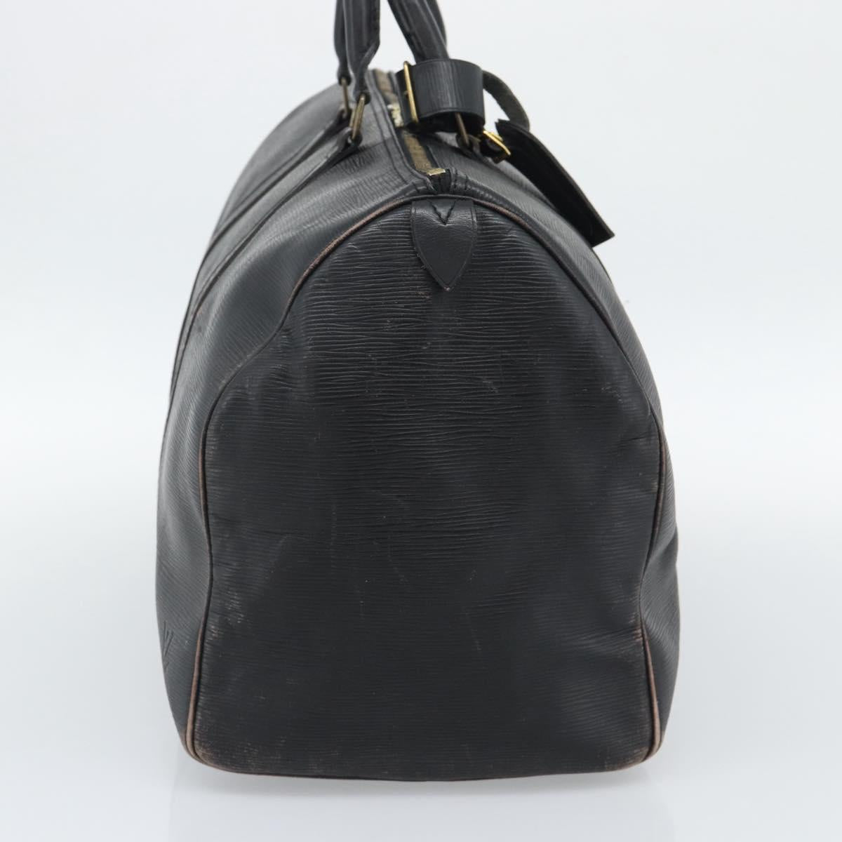LOUIS VUITTON Epi Keepall 50 Boston Bag Black M42962 LV Auth 186562