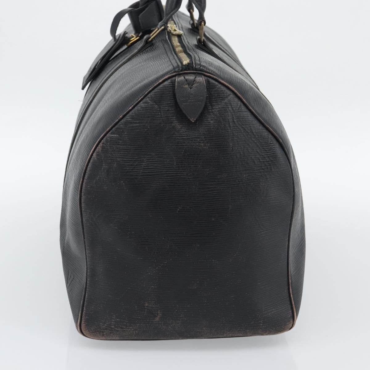 LOUIS VUITTON Epi Keepall 50 Boston Bag Black M42962 LV Auth 186562