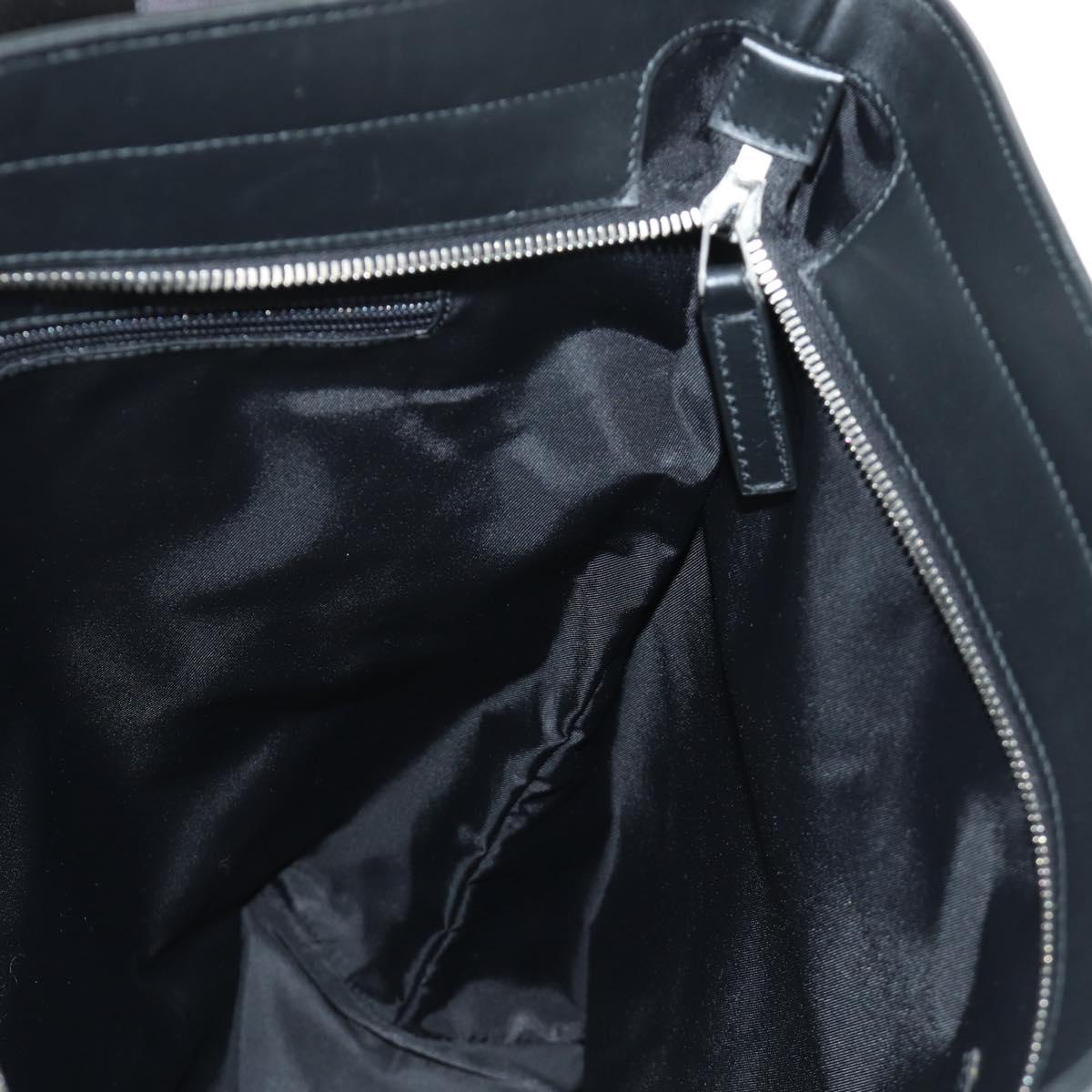 GUCCI Web Sherry Line Tote Bag Canvas Black Silver 631245 Auth 186564V