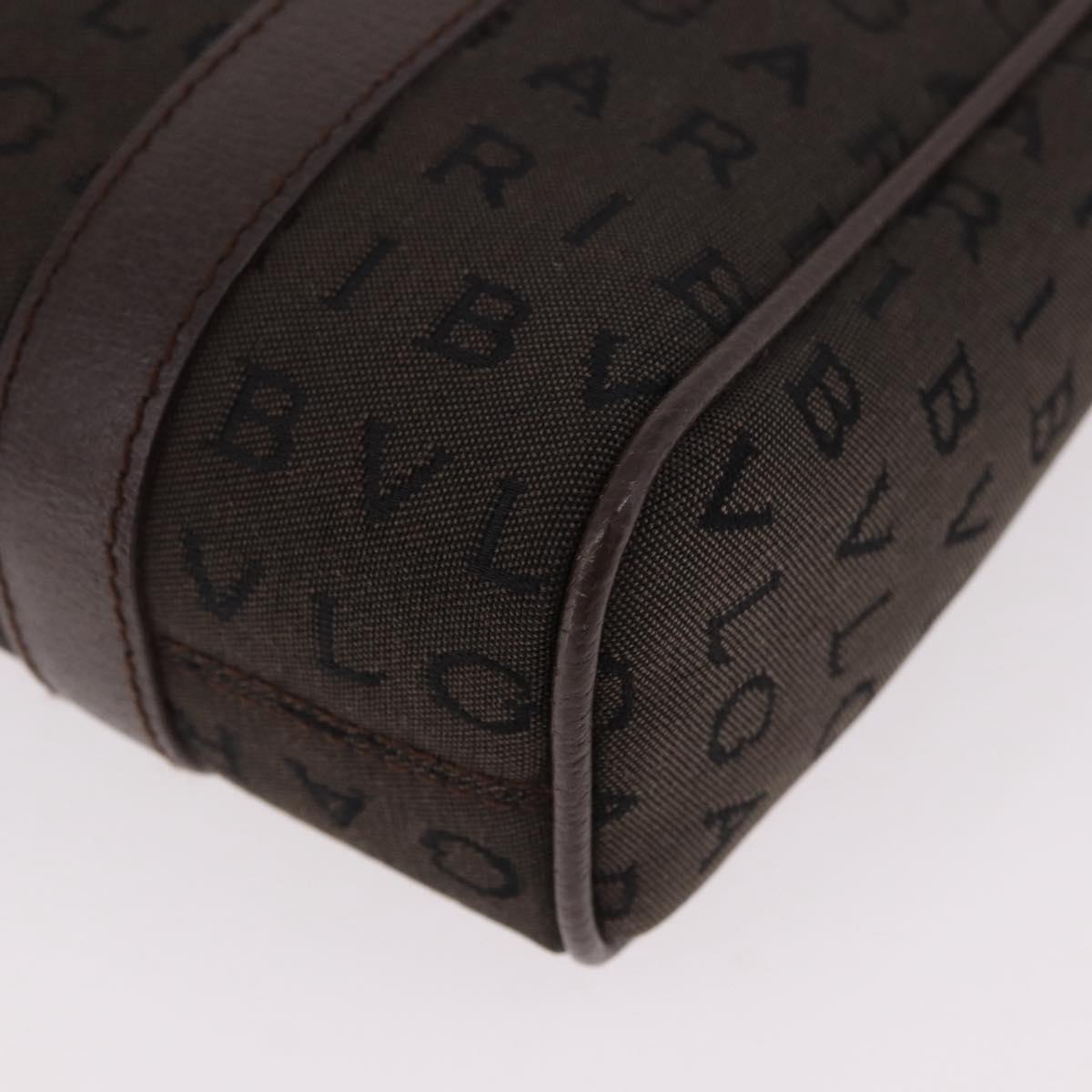 BVLGARI Logo Mania Hand Bag Canvas Brown Auth 186567A