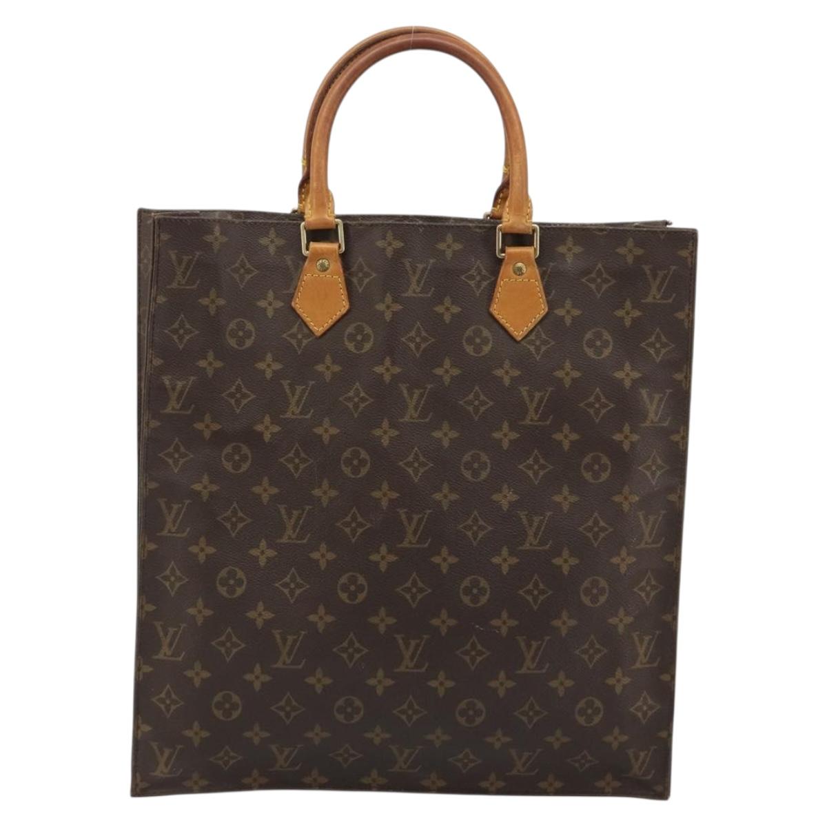 LOUIS VUITTON Monogram Sac Plat Hand Bag M51140 LV Auth 186568