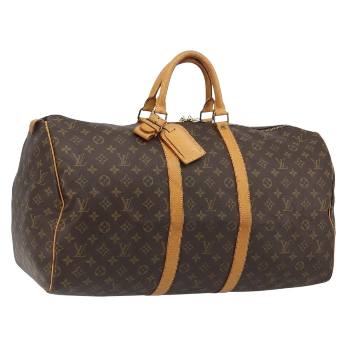 LOUIS VUITTON Monogram Keepall 55 Boston Bag M41424 LV Auth 186586