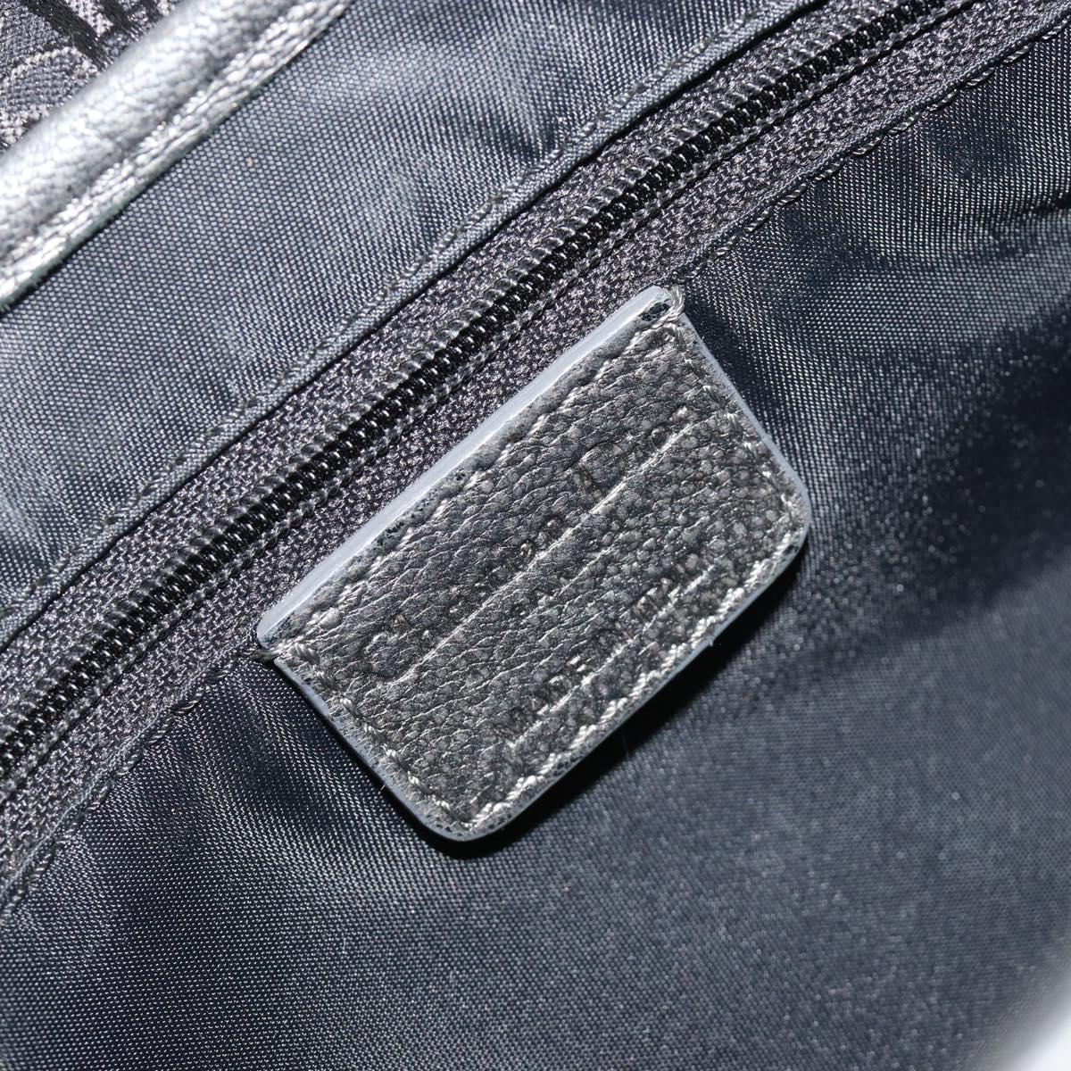 Christian Dior Trotter Canvas Shoulder Bag Black Silver Auth 186592A