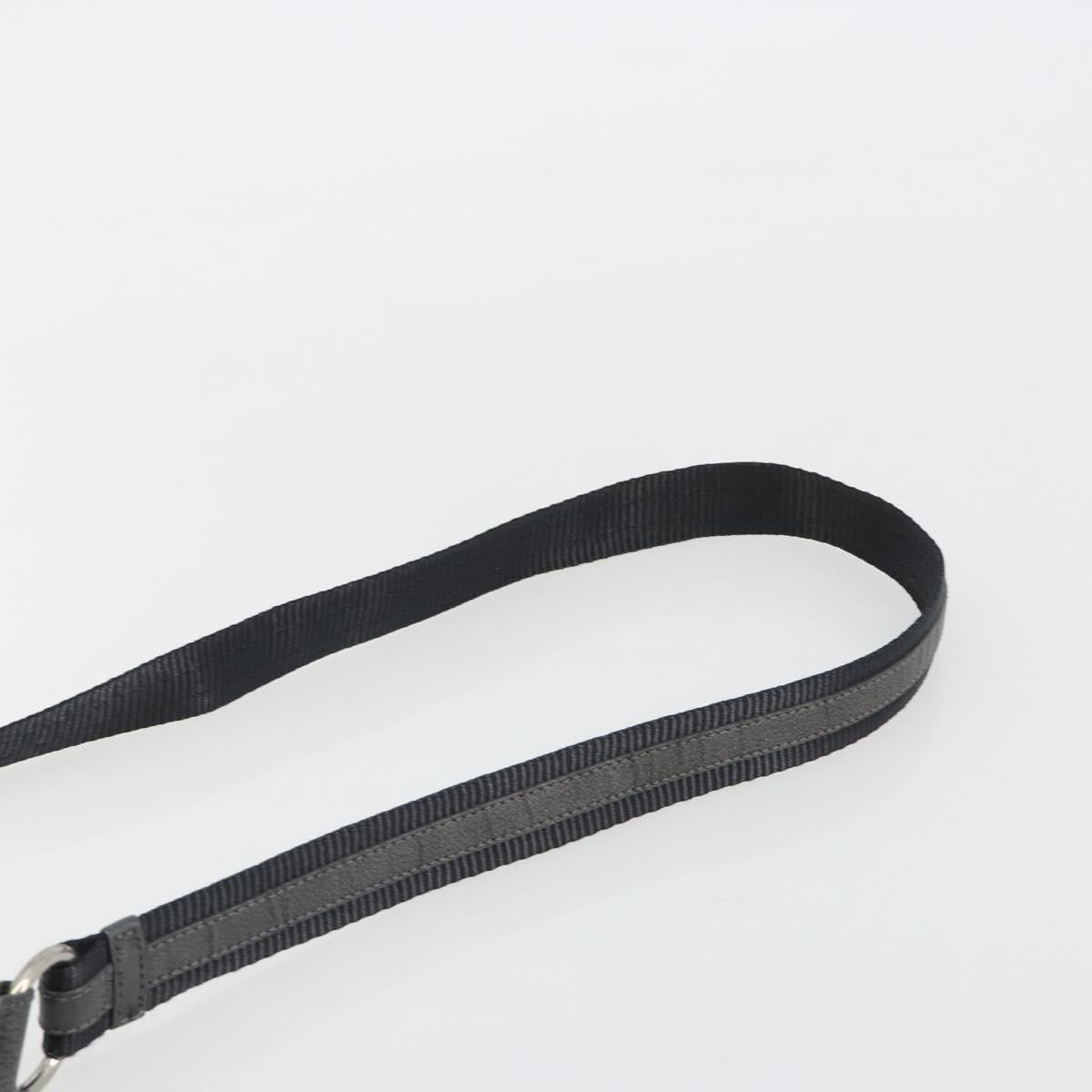 Christian Dior Trotter Canvas Shoulder Bag Black Silver Auth 186592A