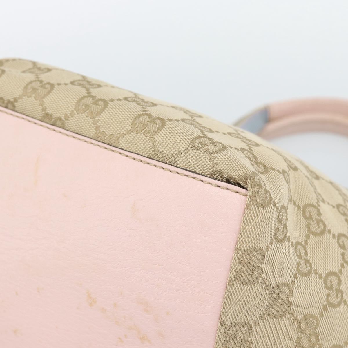 GUCCI GG Canvas Hand Bag Beige Gold 131228 Auth 186594