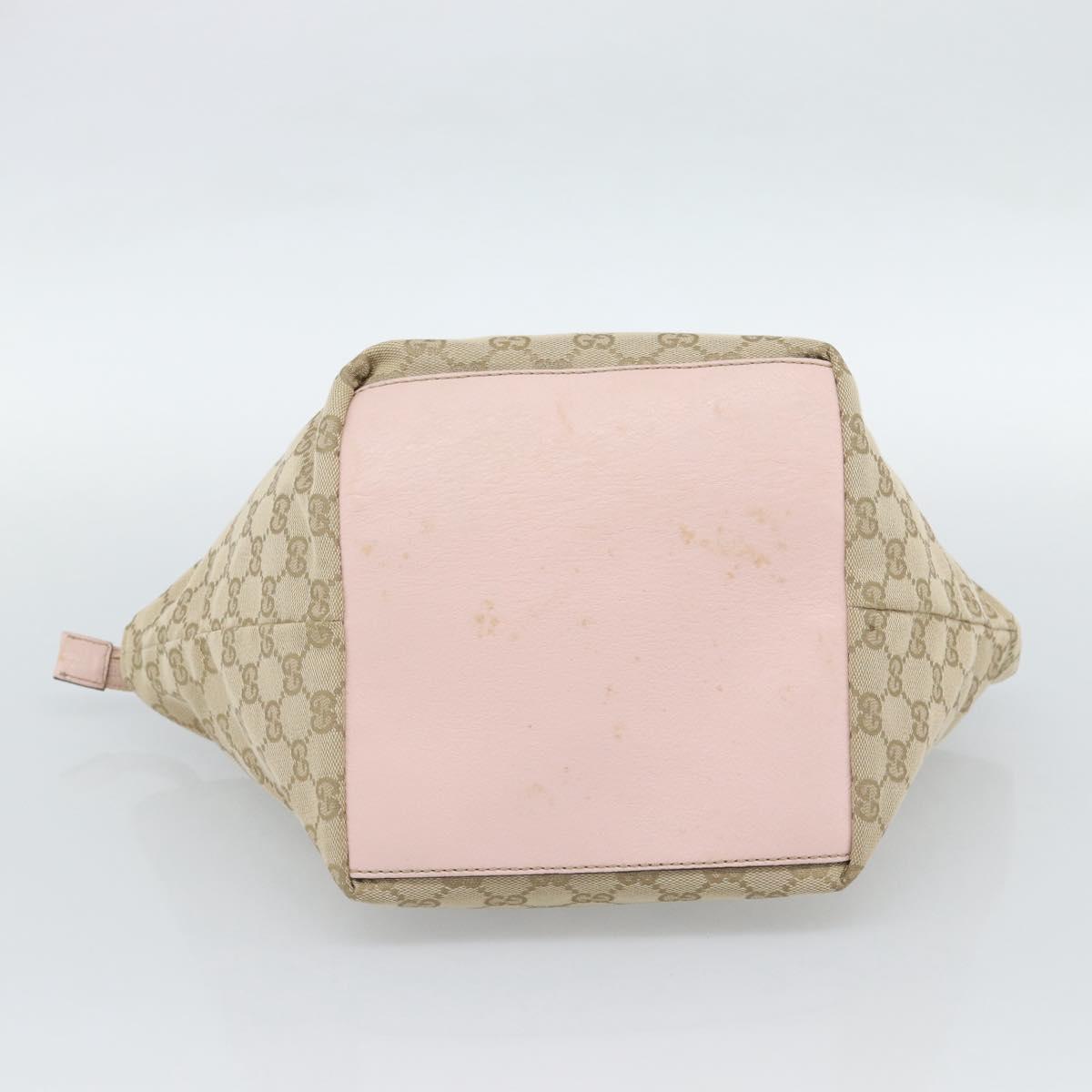 GUCCI GG Canvas Hand Bag Beige Gold 131228 Auth 186594