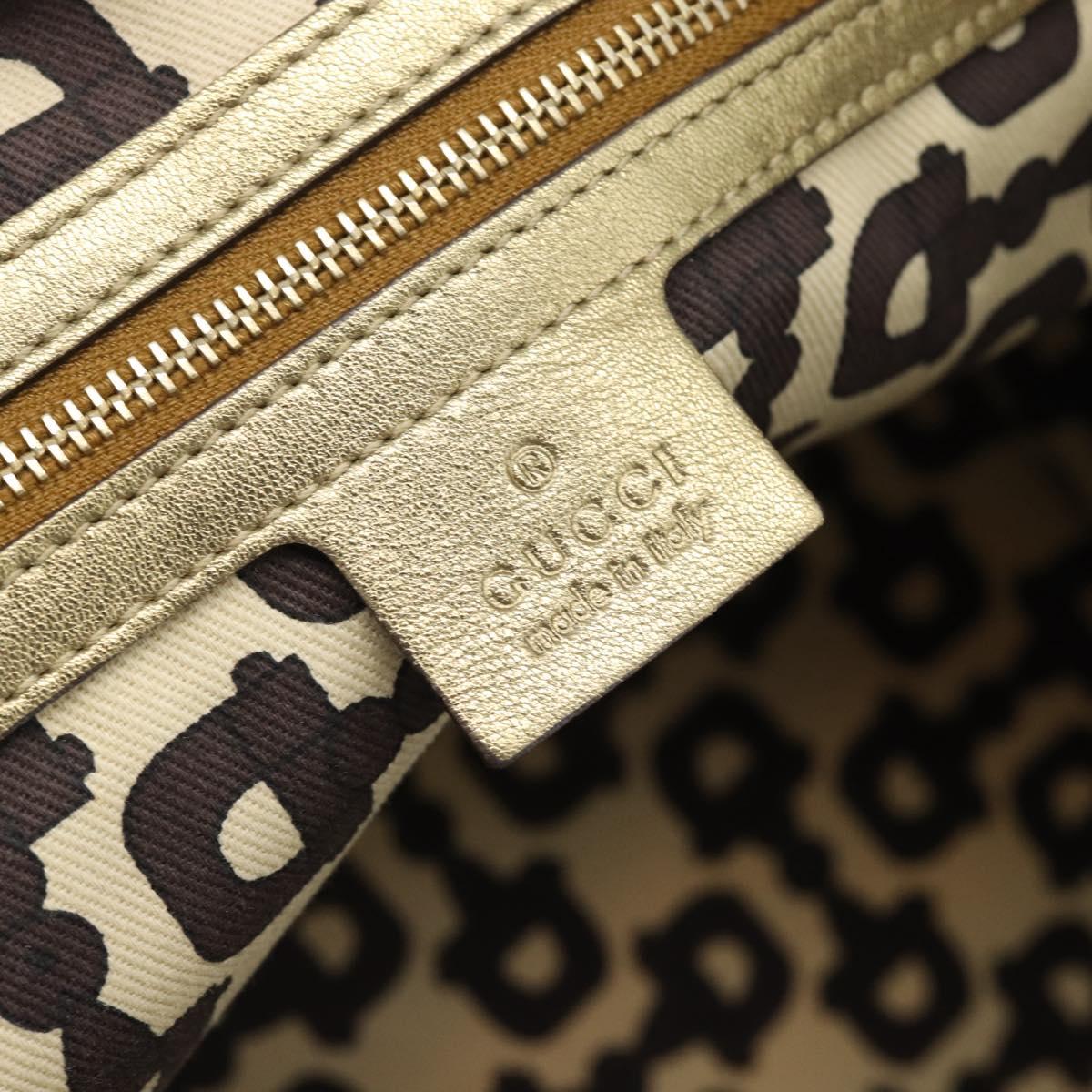 GUCCI GG Canvas Sherry Line Hand Bag Beige Gold 137396 Auth 186595