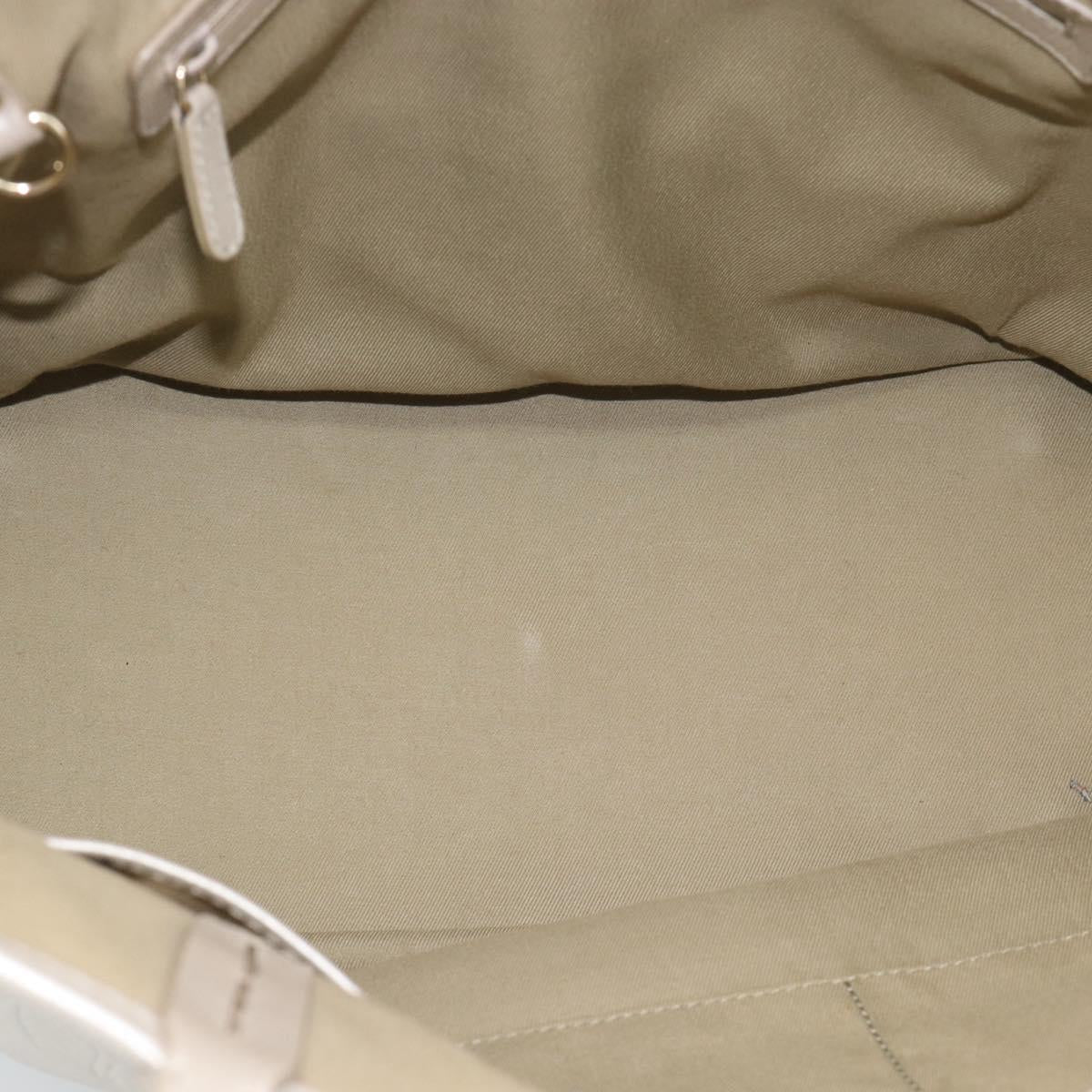 BVLGARI Tote Bag Leather Gray Gold Auth 186597