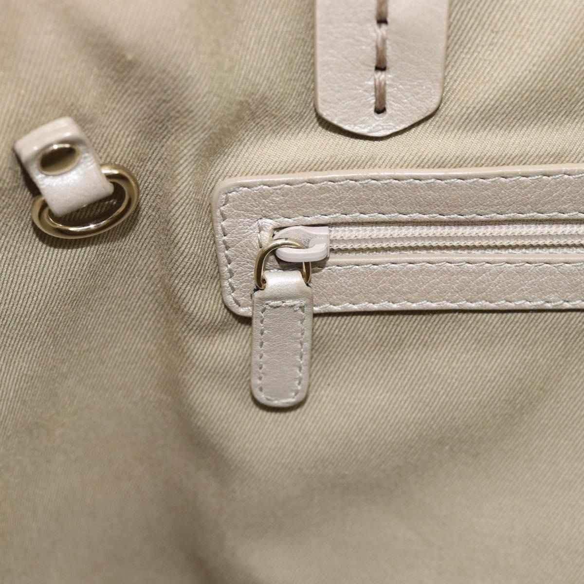 BVLGARI Tote Bag Leather Gray Gold Auth 186597