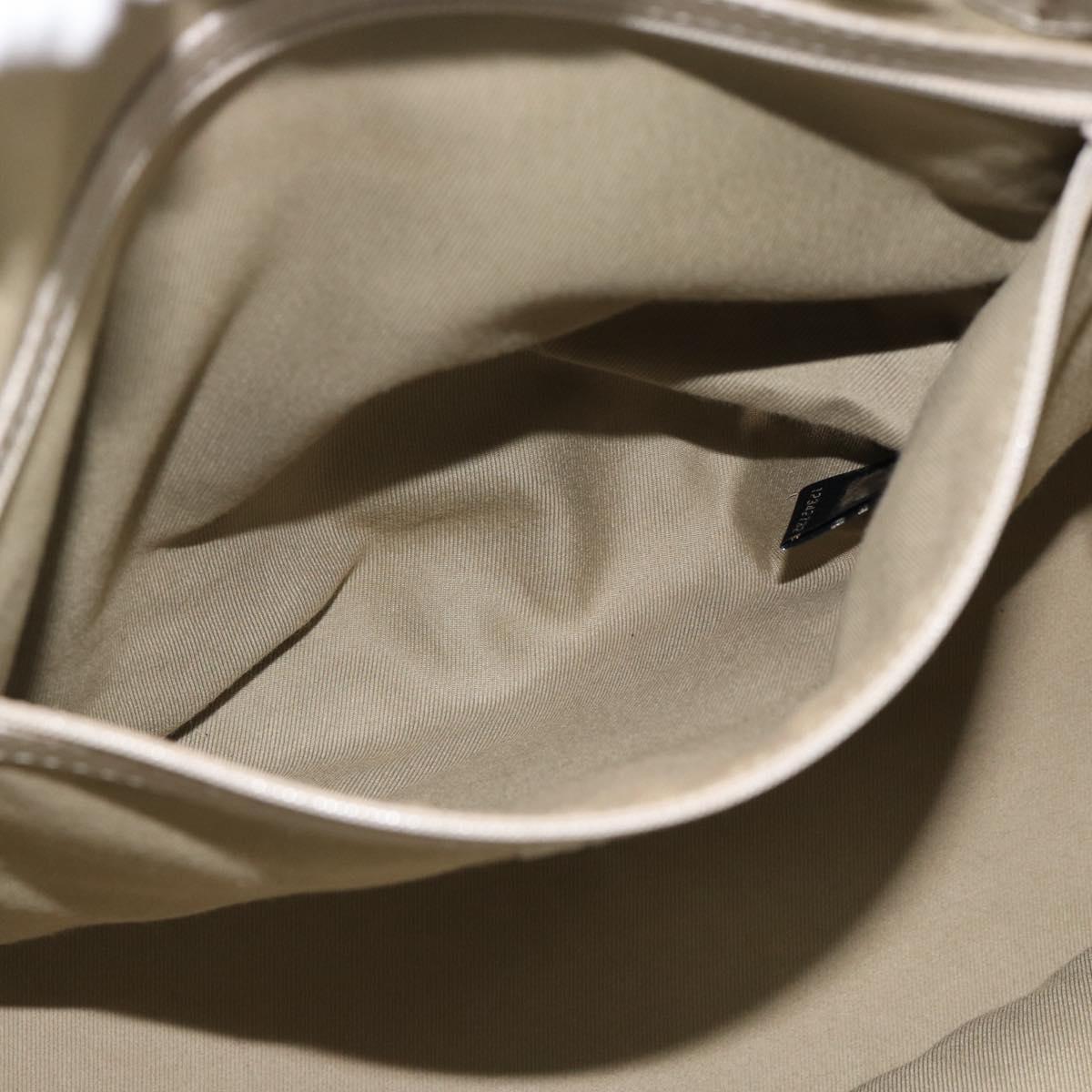 BVLGARI Tote Bag Leather Gray Gold Auth 186597