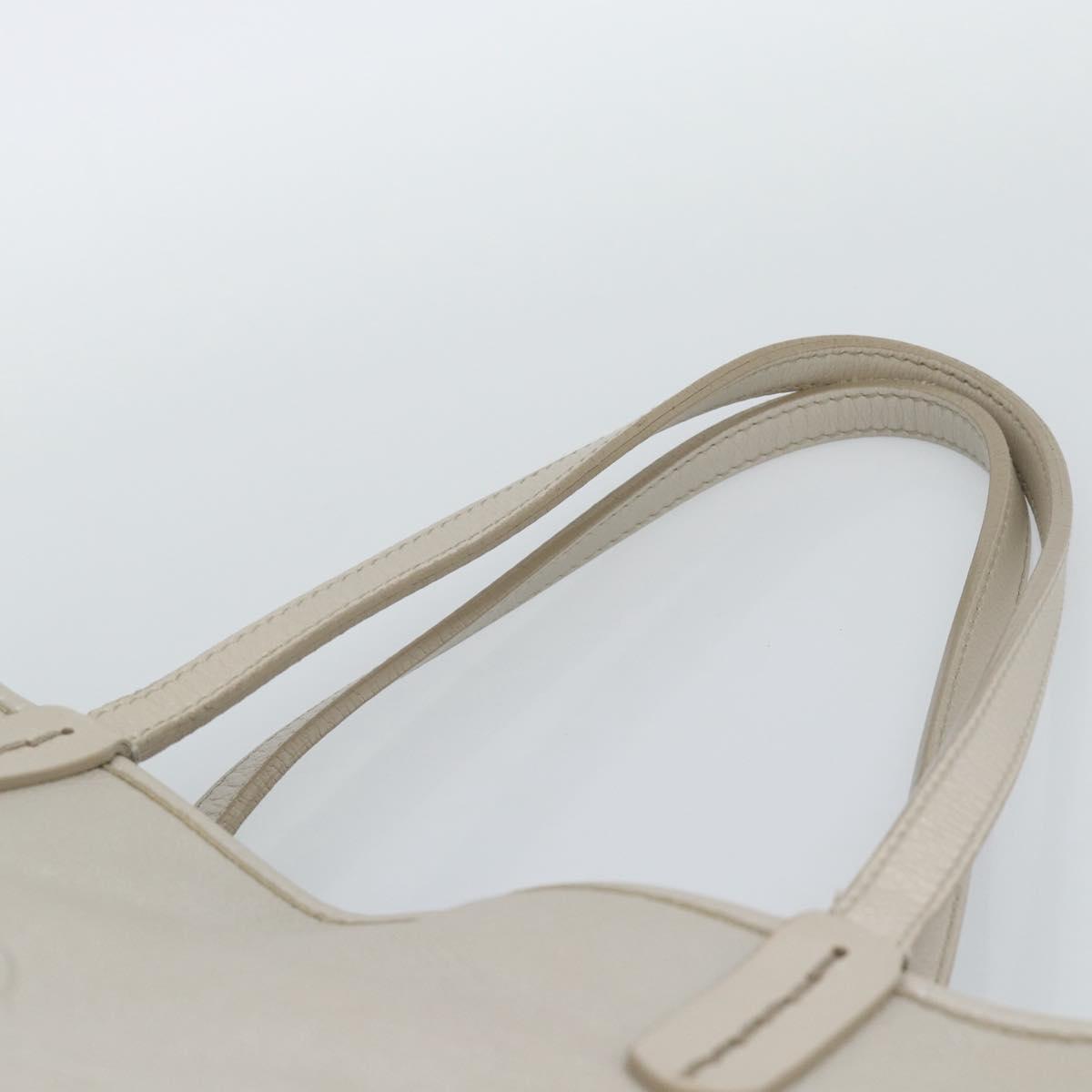 BVLGARI Tote Bag Leather Gray Gold Auth 186597