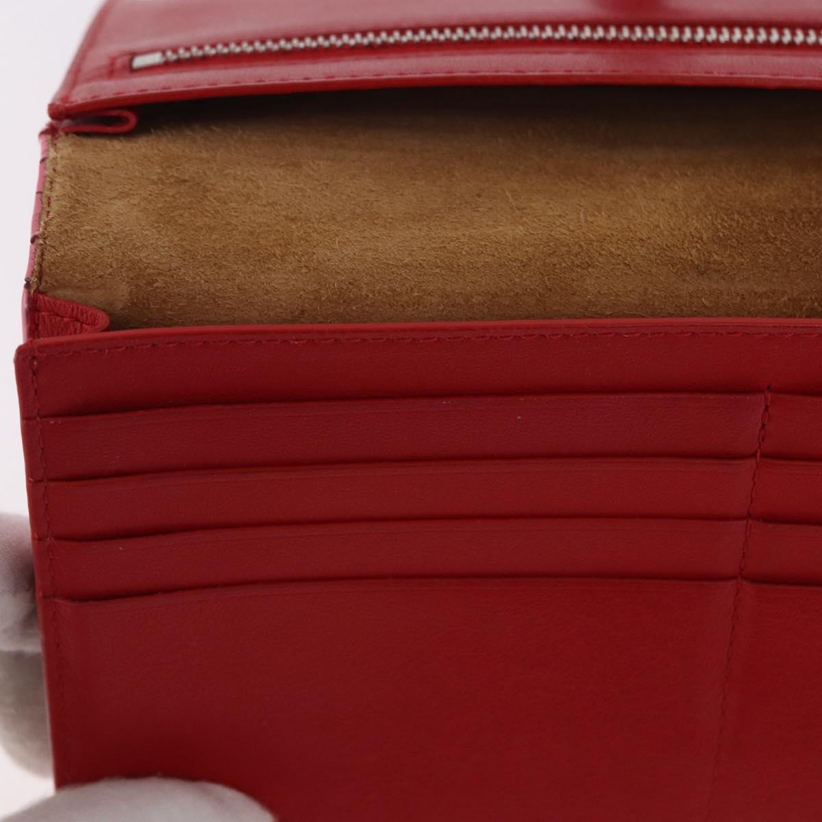 BOTTEGA VENETA INTRECCIATO Long Wallet Leather Pink Auth 186599A