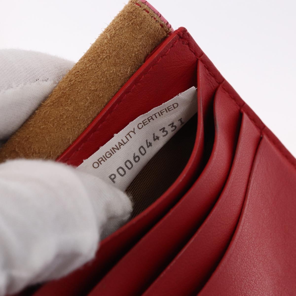BOTTEGA VENETA INTRECCIATO Long Wallet Leather Pink Auth 186599A