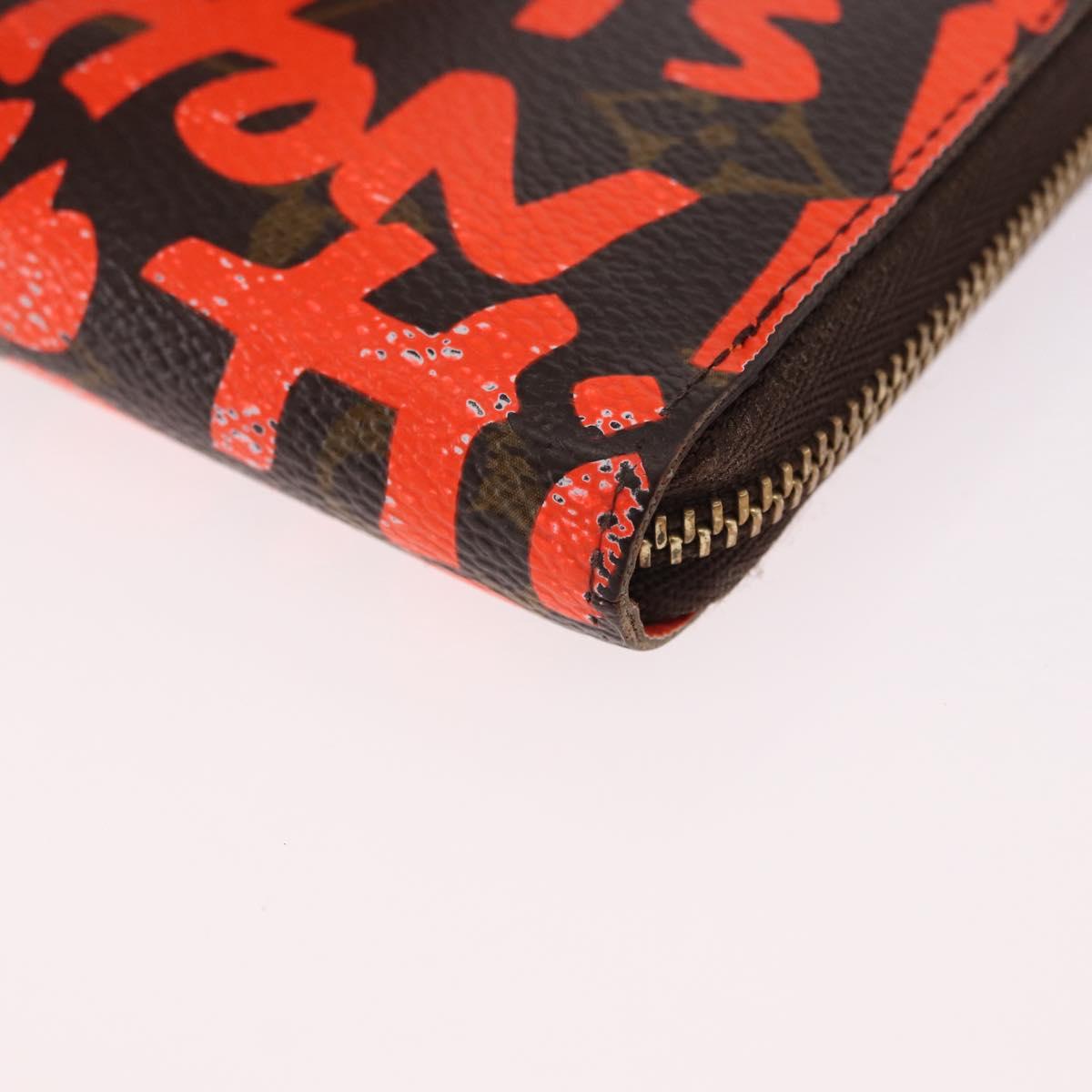 LOUIS VUITTON Monogram Graffiti Zippy Coin Purse Orange M93708 LV Auth 186607