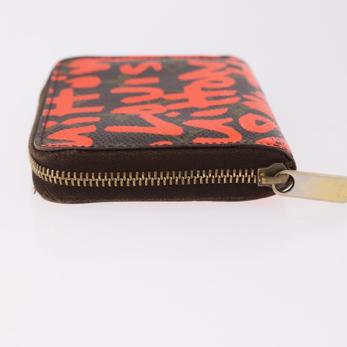 LOUIS VUITTON Monogram Graffiti Zippy Coin Purse Orange M93708 LV Auth 186607