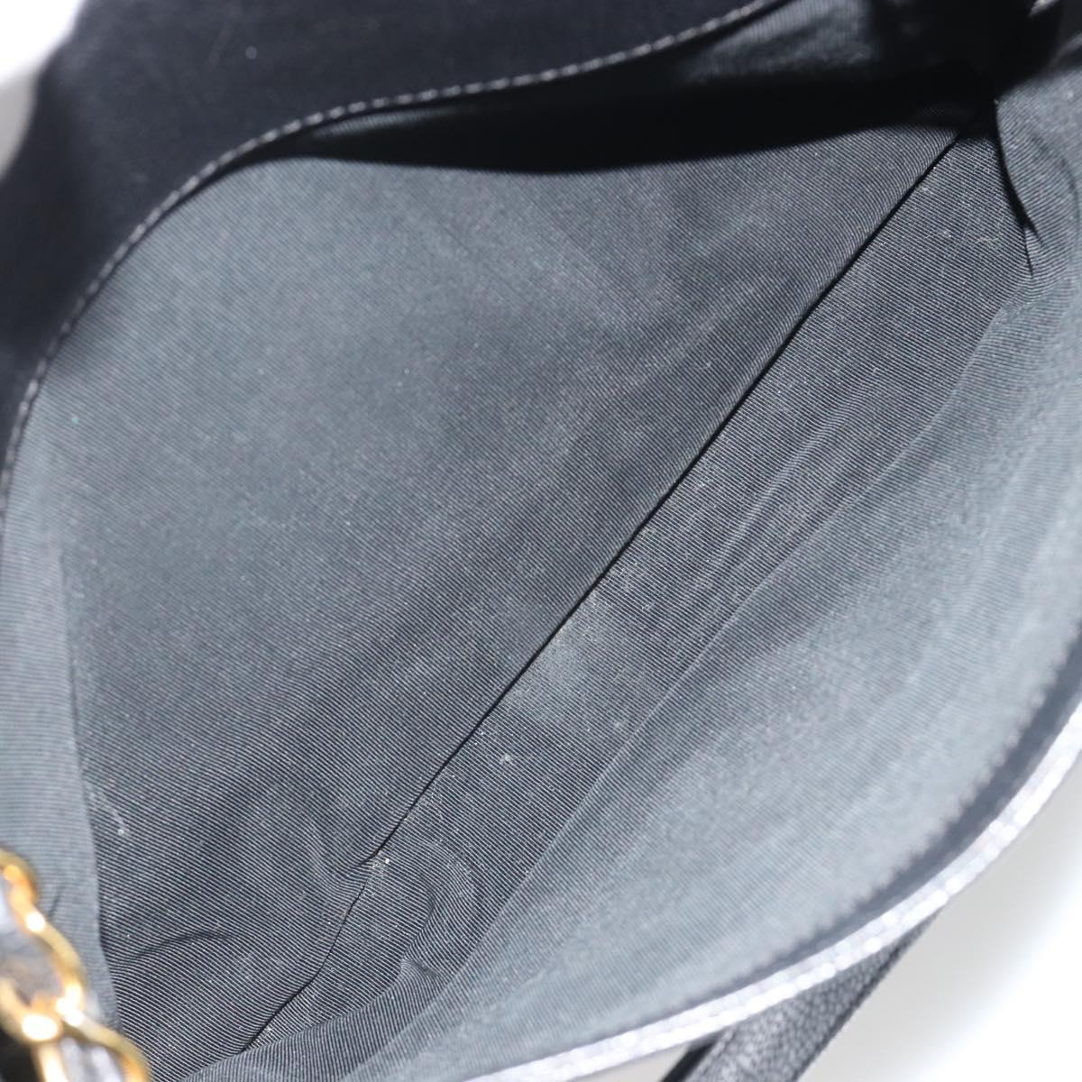 CHANEL Chain Shoulder Bag Caviar Skin Black Gold CC Auth 186613V