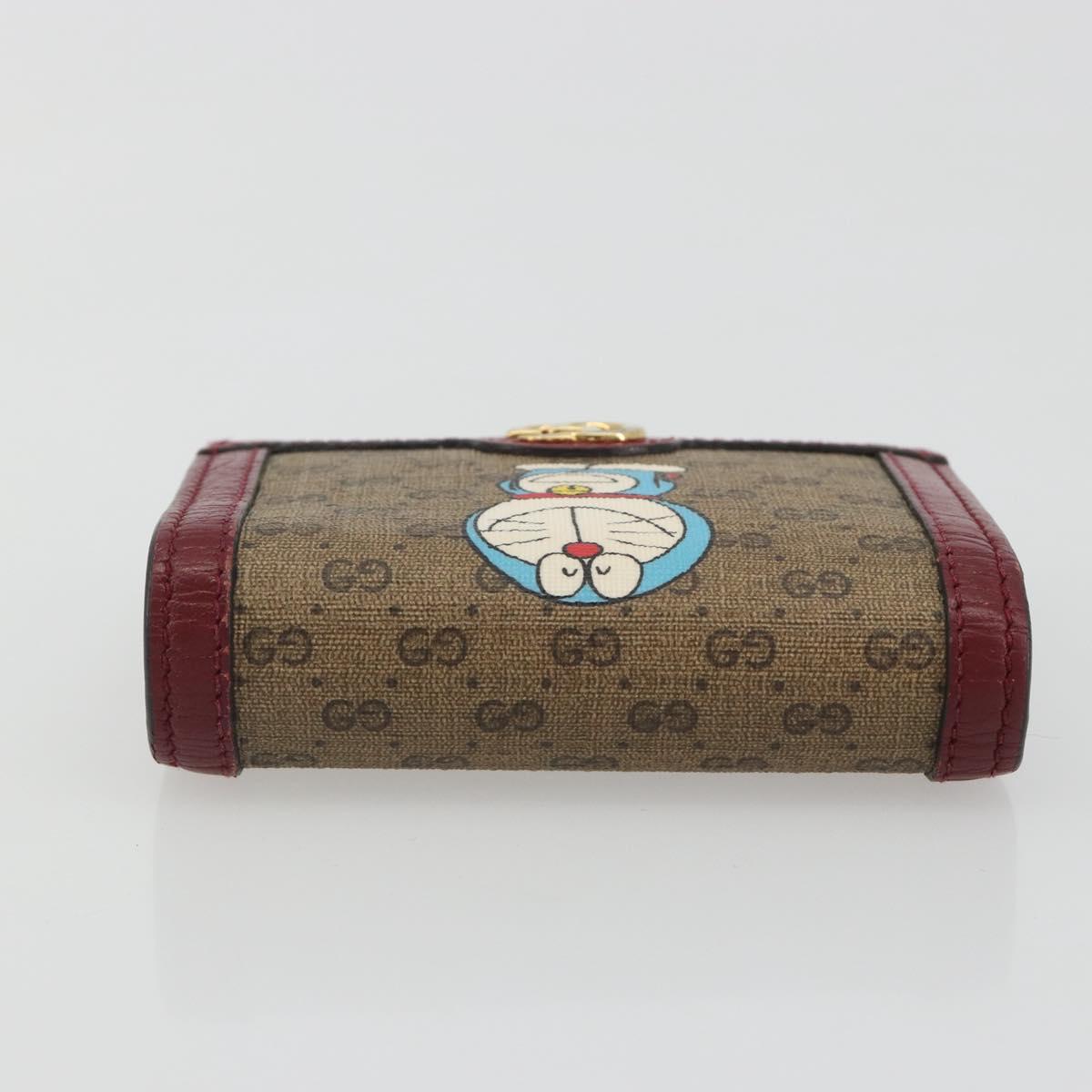 GUCCI Micro GG Supreme Doraemon Compact Wallet PVC Beige 647788 Auth 186625A