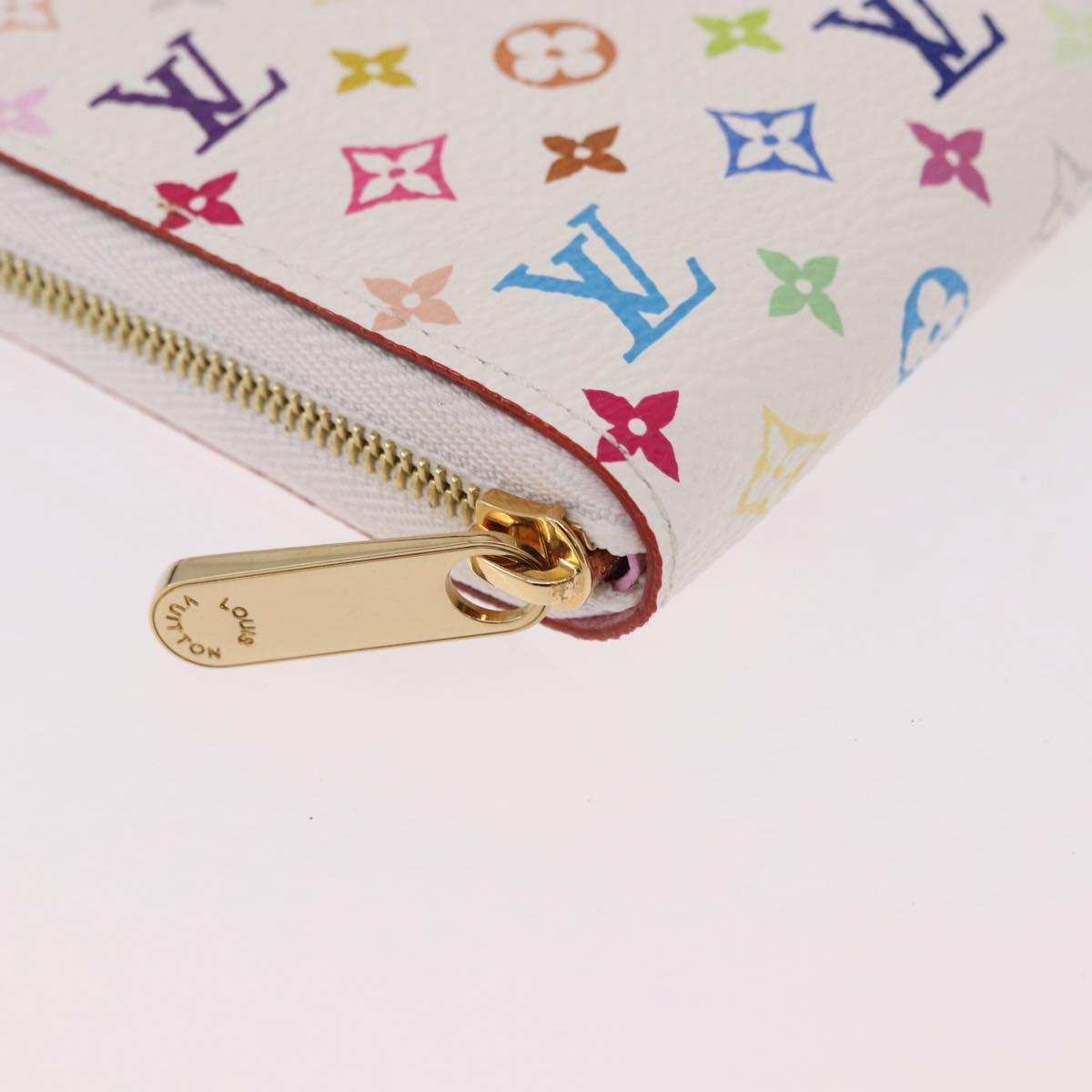 LOUIS VUITTON Monogram Multicolor Zippy Coin Purse White M93741 Auth 186626SAM
