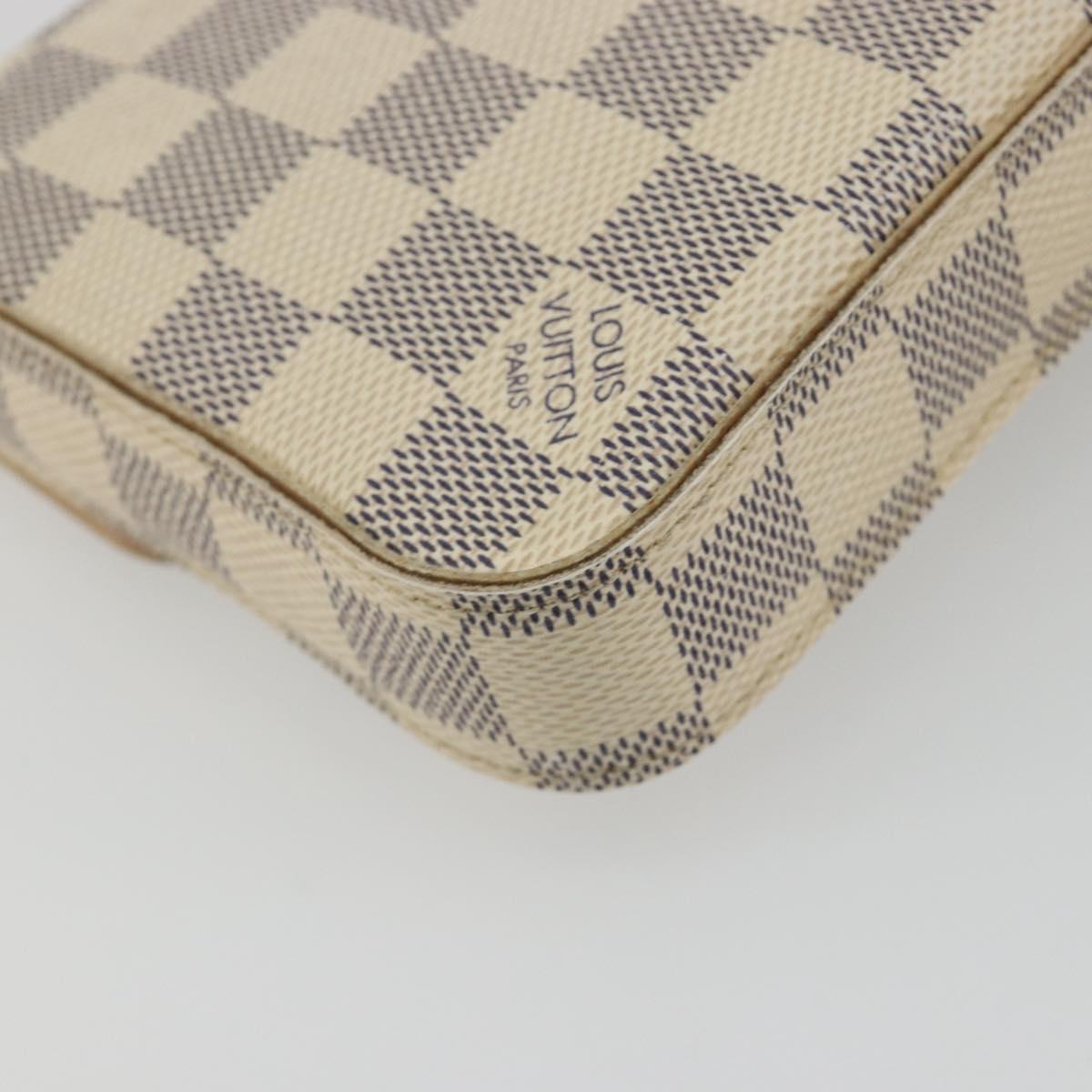 LOUIS VUITTON Damier Azur Pochette Felicie Chain Wallet N63106 LV Auth 186630A