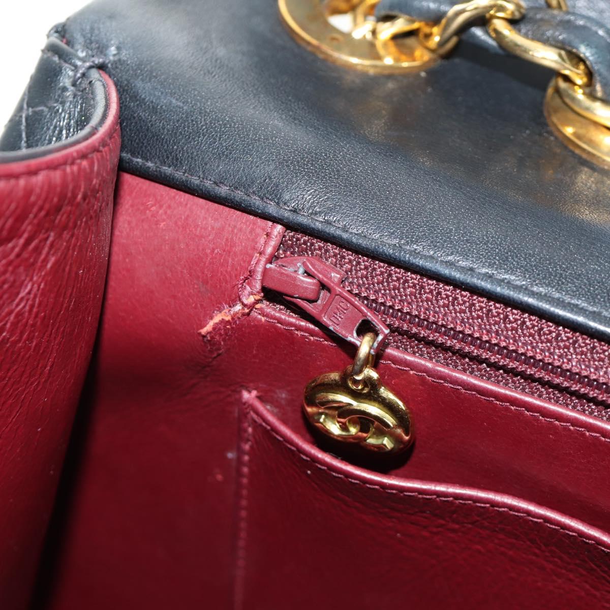 CHANEL Big Matelasse Chain Shoulder Bag Lamb Skin Black Gold CC Auth 186631SAV