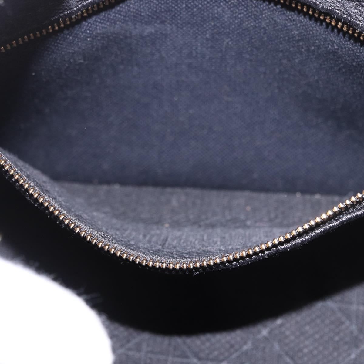 Christian Dior Lady Delight Hand Bag Canvas 2way Black Gold Auth 186632SAM
