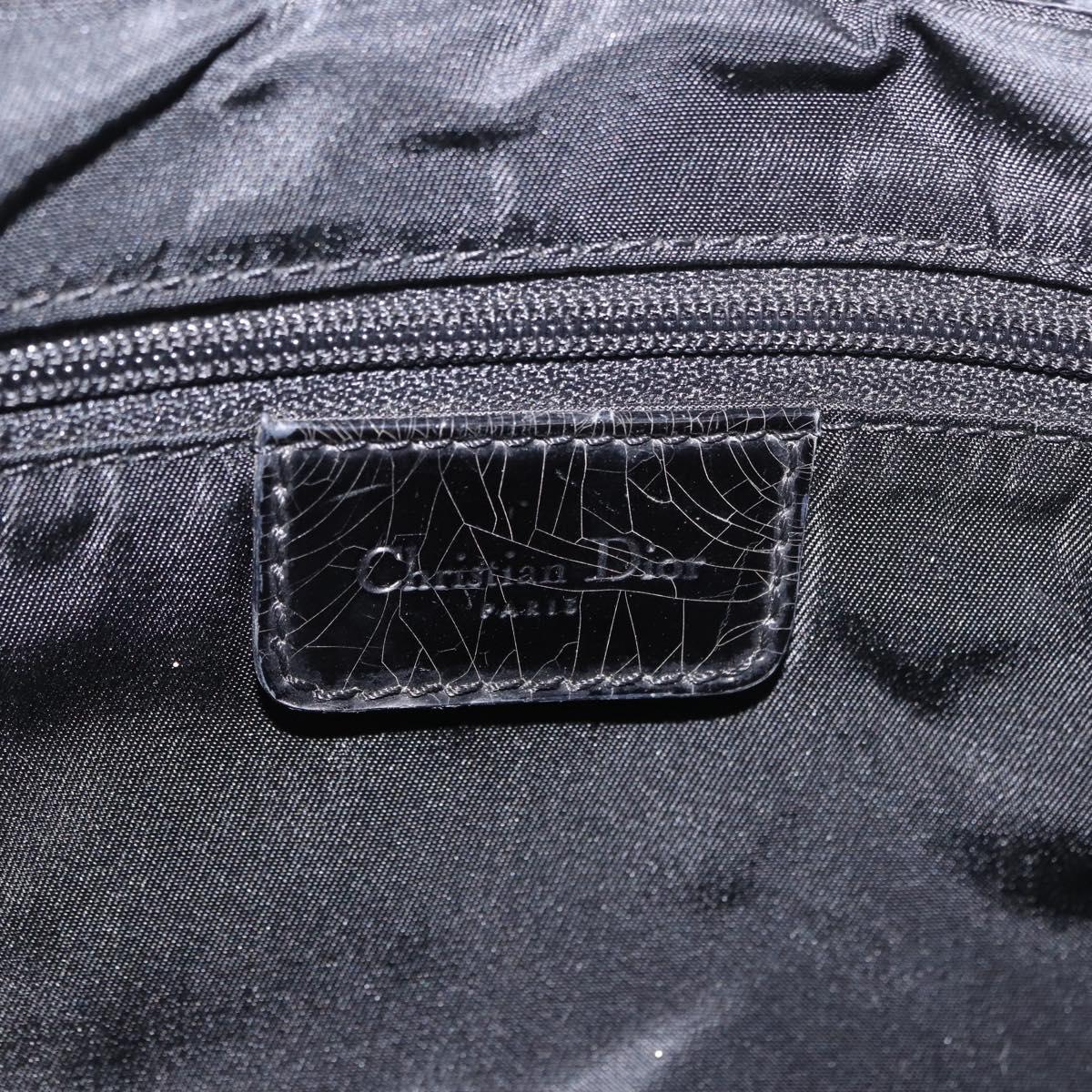 Christian Dior Saddle Shoulder Bag Nylon Black Silver Auth 186635A
