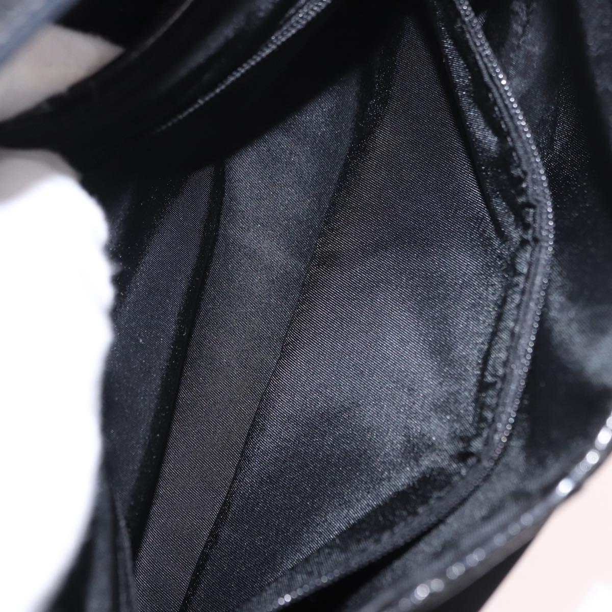 Christian Dior Saddle Shoulder Bag Nylon Black Silver Auth 186635A