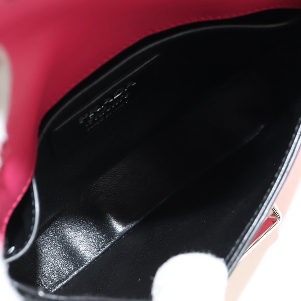 PRADA Sydney Chain Shoulder Bag Leather 2way Black Pink Silver Auth 186637SAM