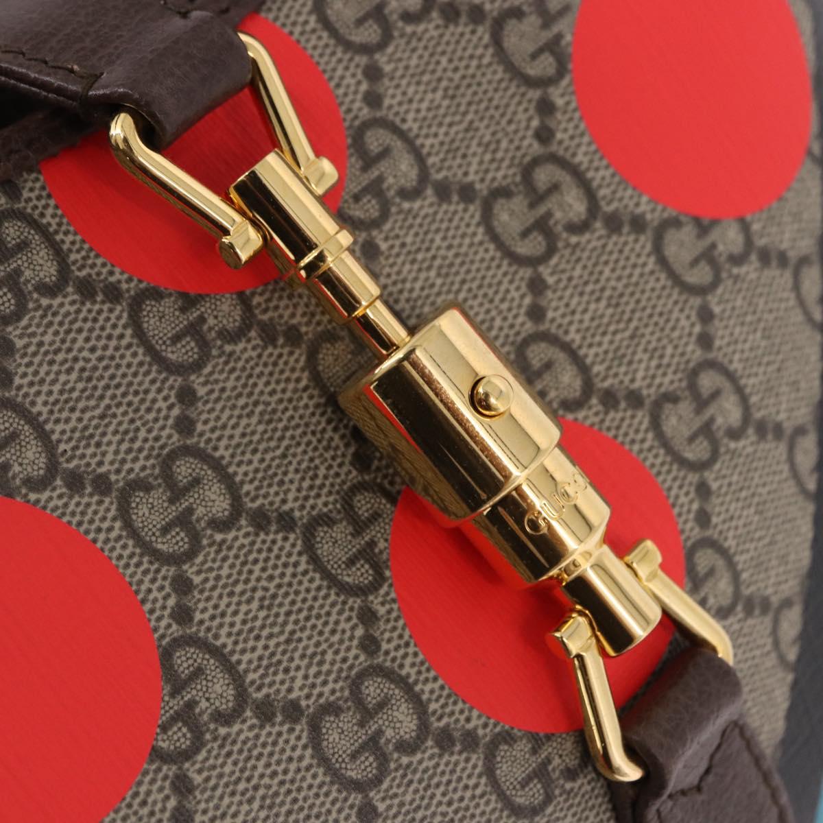 GUCCI Jackie 1961 GG Supreme Bag PVC Leather 3way Beige 678843 Auth 186639SM