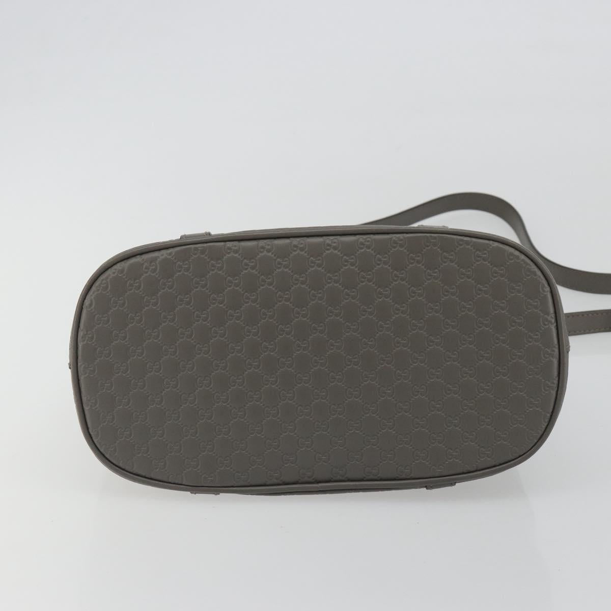 GUCCI Micro GG Canvas Guccissima Bag Leather 2way Gray Gold 449654 Auth 186642V