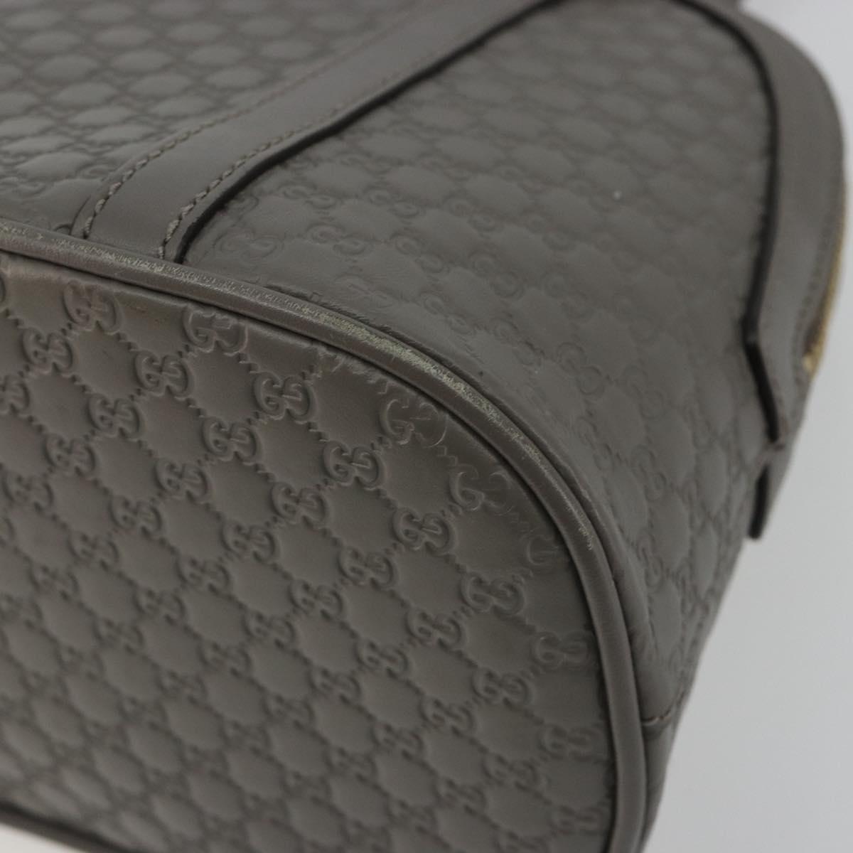 GUCCI Micro GG Canvas Guccissima Bag Leather 2way Gray Gold 449654 Auth 186642V