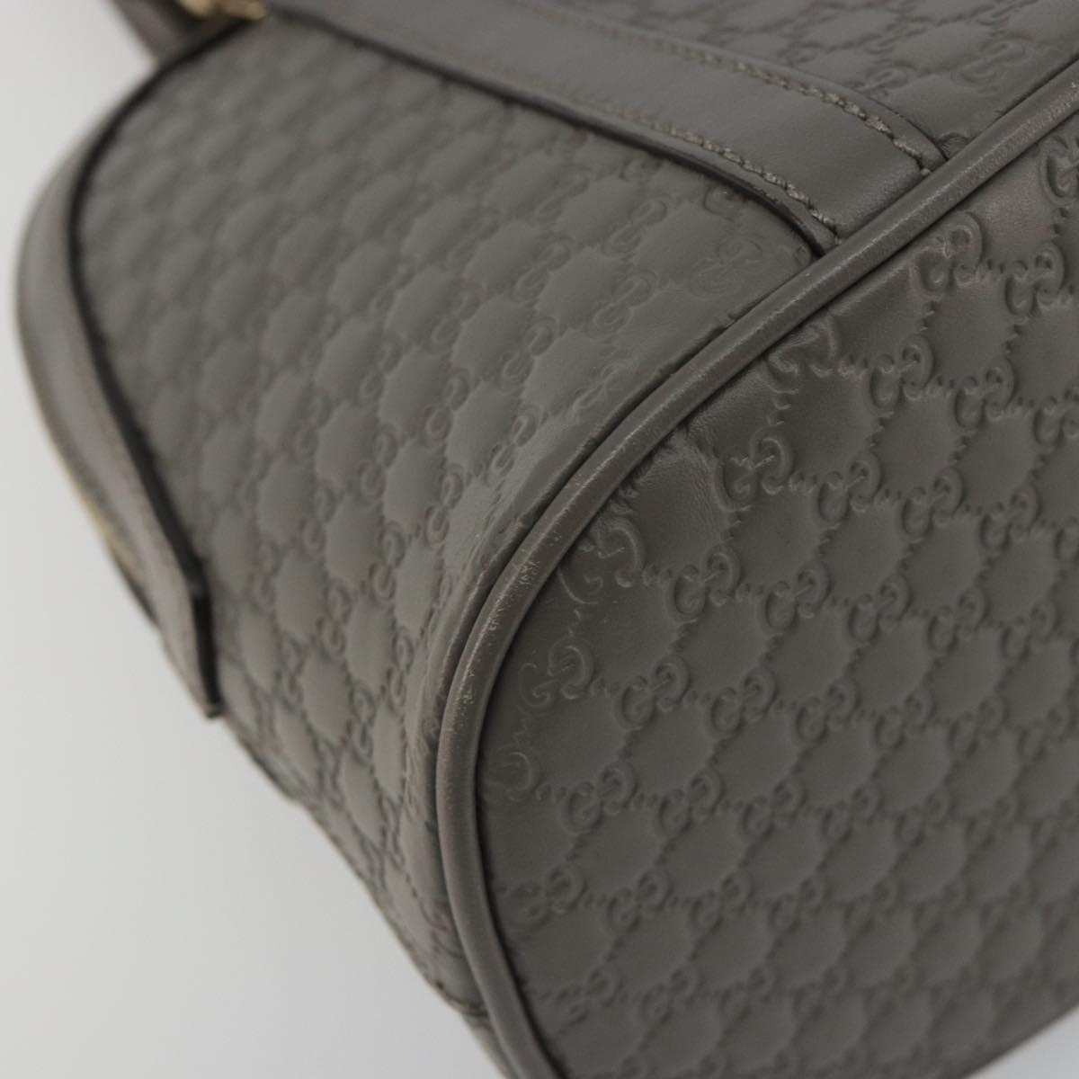 GUCCI Micro GG Canvas Guccissima Bag Leather 2way Gray Gold 449654 Auth 186642V