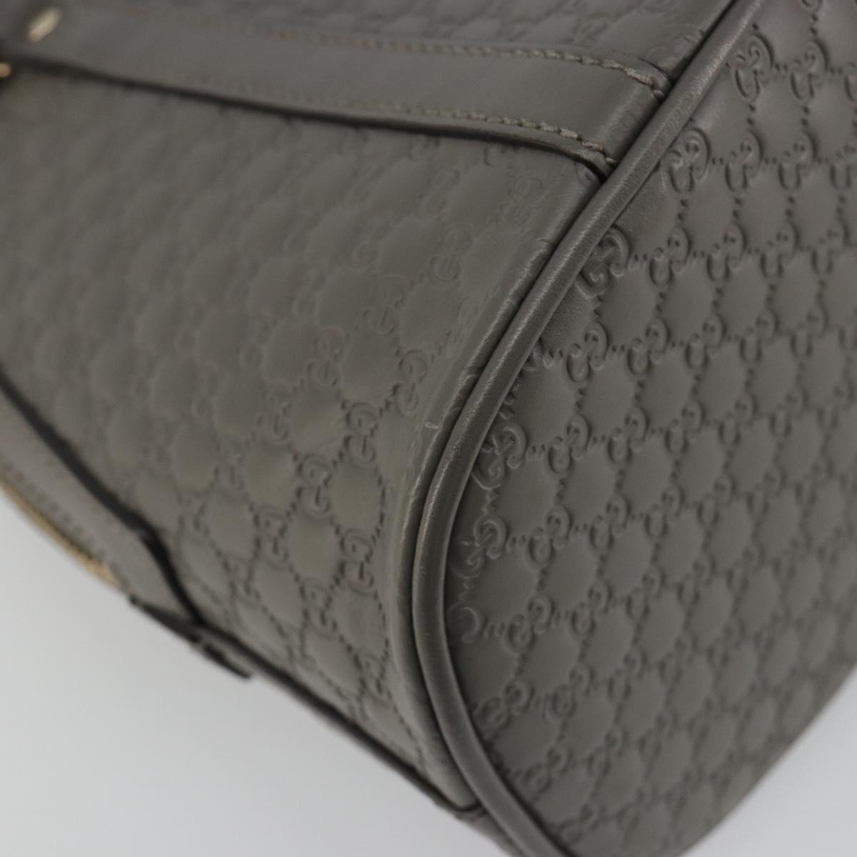 GUCCI Micro GG Canvas Guccissima Bag Leather 2way Gray Gold 449654 Auth 186642V