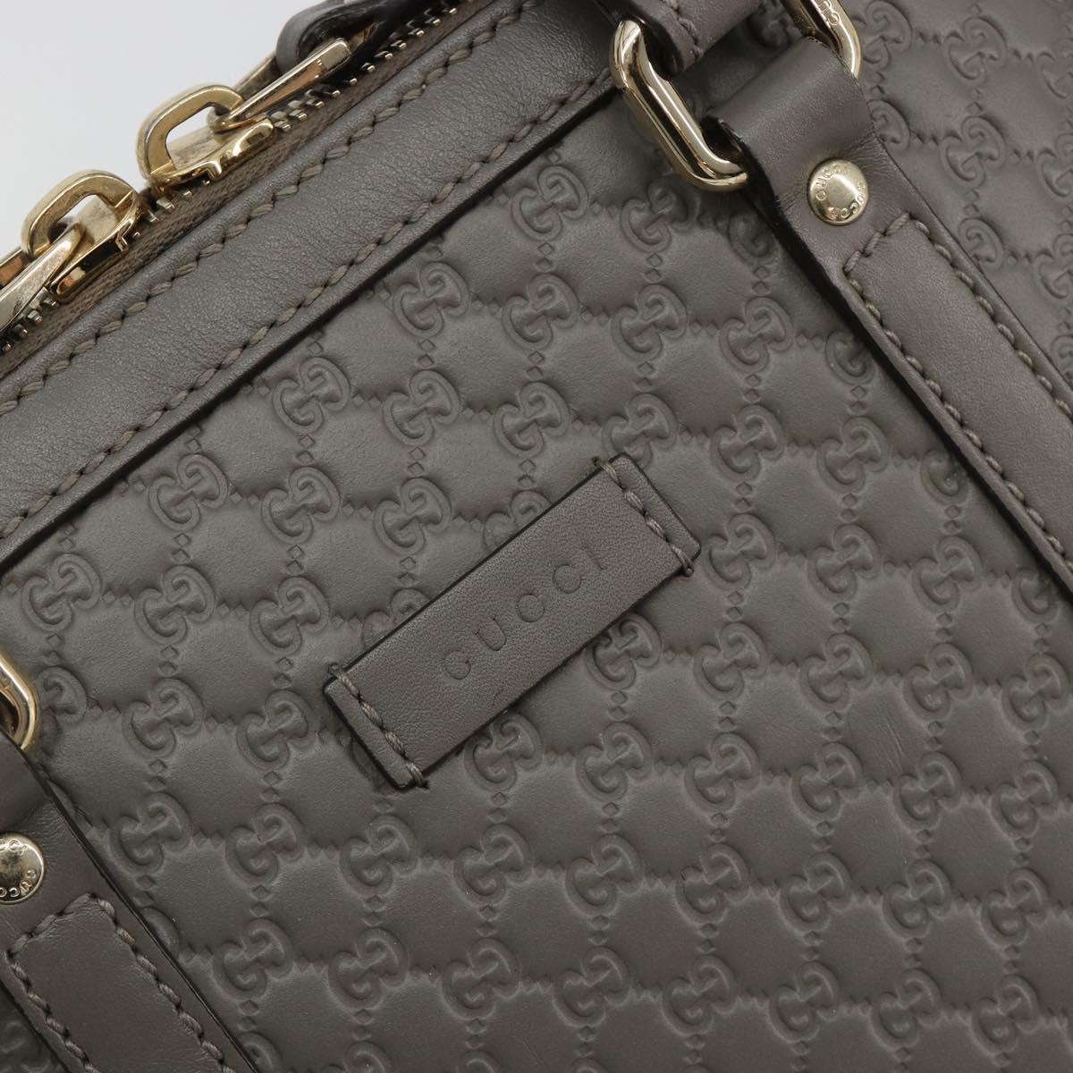 GUCCI Micro GG Canvas Guccissima Bag Leather 2way Gray Gold 449654 Auth 186642V