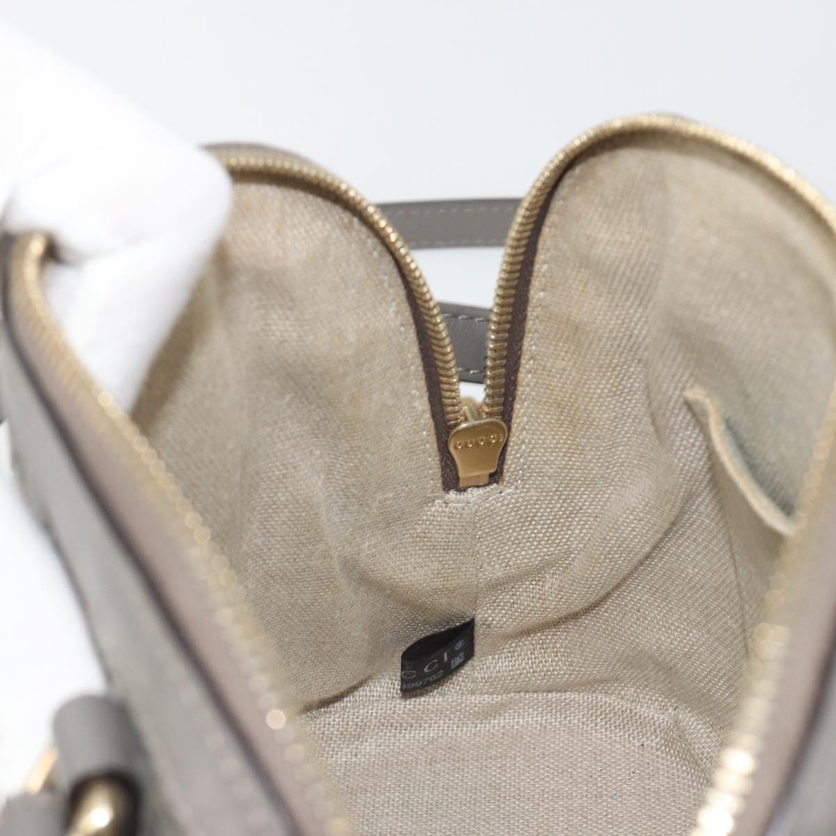 GUCCI Micro GG Canvas Guccissima Bag Leather 2way Gray Gold 449654 Auth 186642V