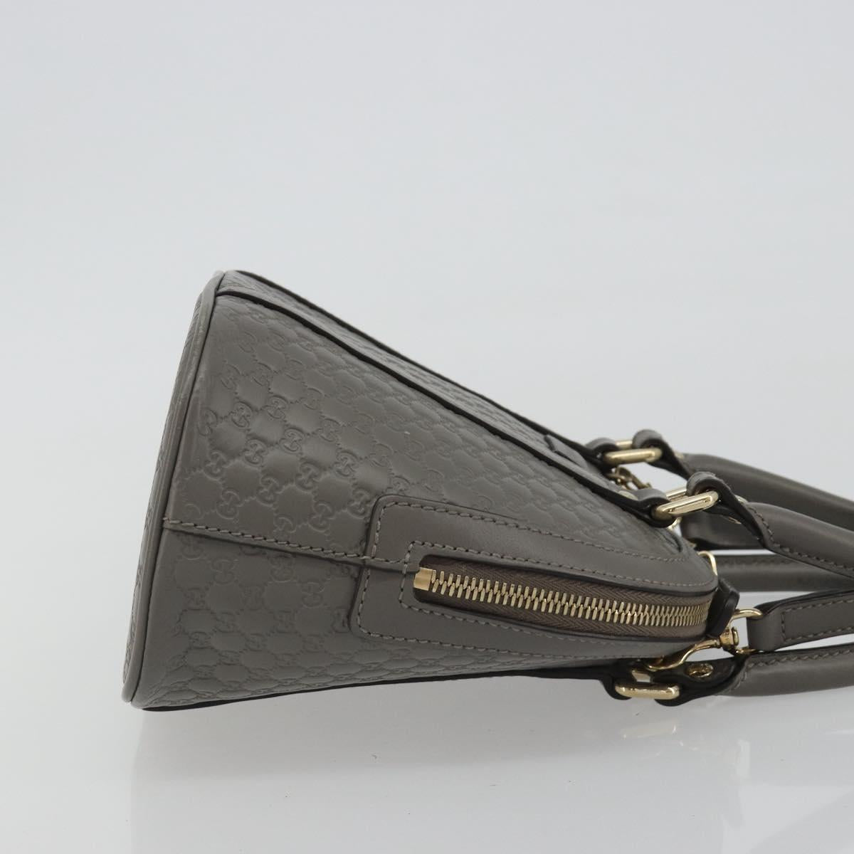 GUCCI Micro GG Canvas Guccissima Bag Leather 2way Gray Gold 449654 Auth 186642V